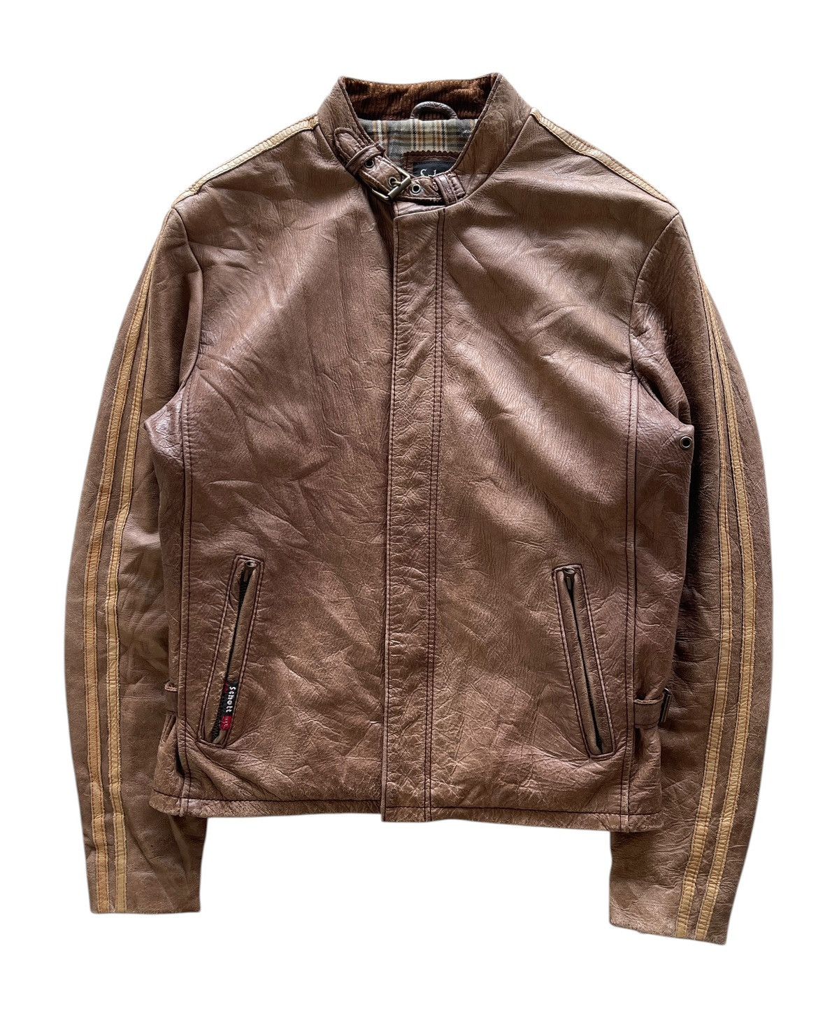 Schott Schott NYC Classic Cafe Racer Leather Jacket Size US M / EU 48-50 / 2 - 1 Thumbnail
