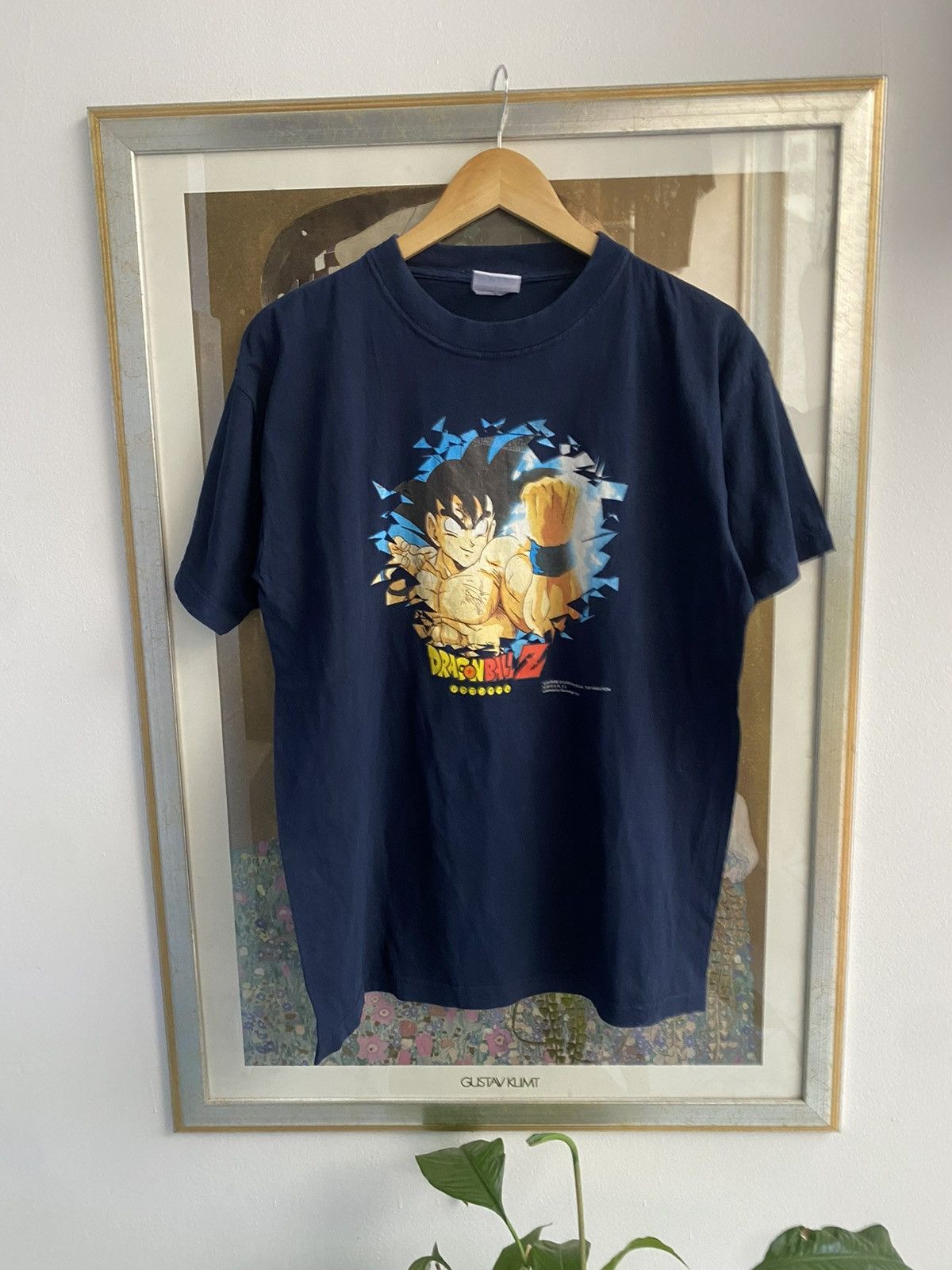 image of Vintage Dragon Ball Z T Shirt 2000 By Backstage in Navy Blue, Men's (Size Large)