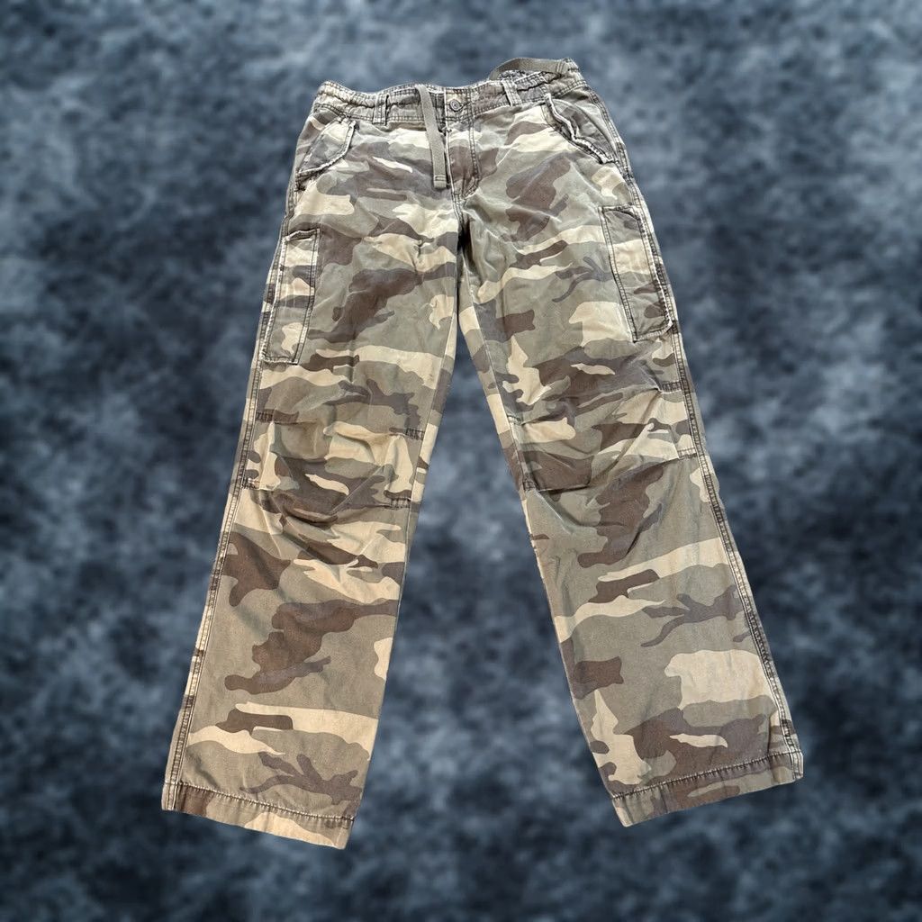 Mossimo VINTAGE Mossimo Pants Cargo Wide-Leg Baggy 34x32 Mens Brown Camouflage Canvas Cotton Ramie Cargo Pocket Y2K Size US 34 / EU 50 - 1 Thumbnail