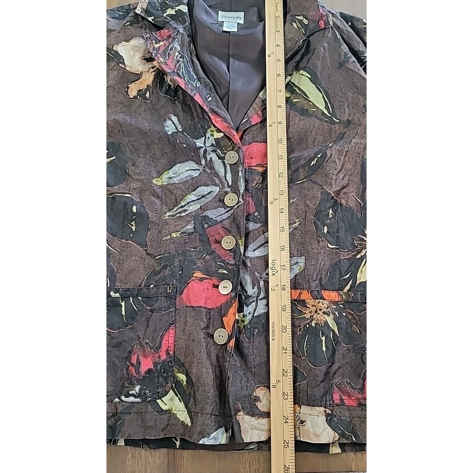Chicos Chico’s Brown Shacket Button Up Fall Layer Sz 2 L Size L / US 10 / IT 46 - 7 Thumbnail