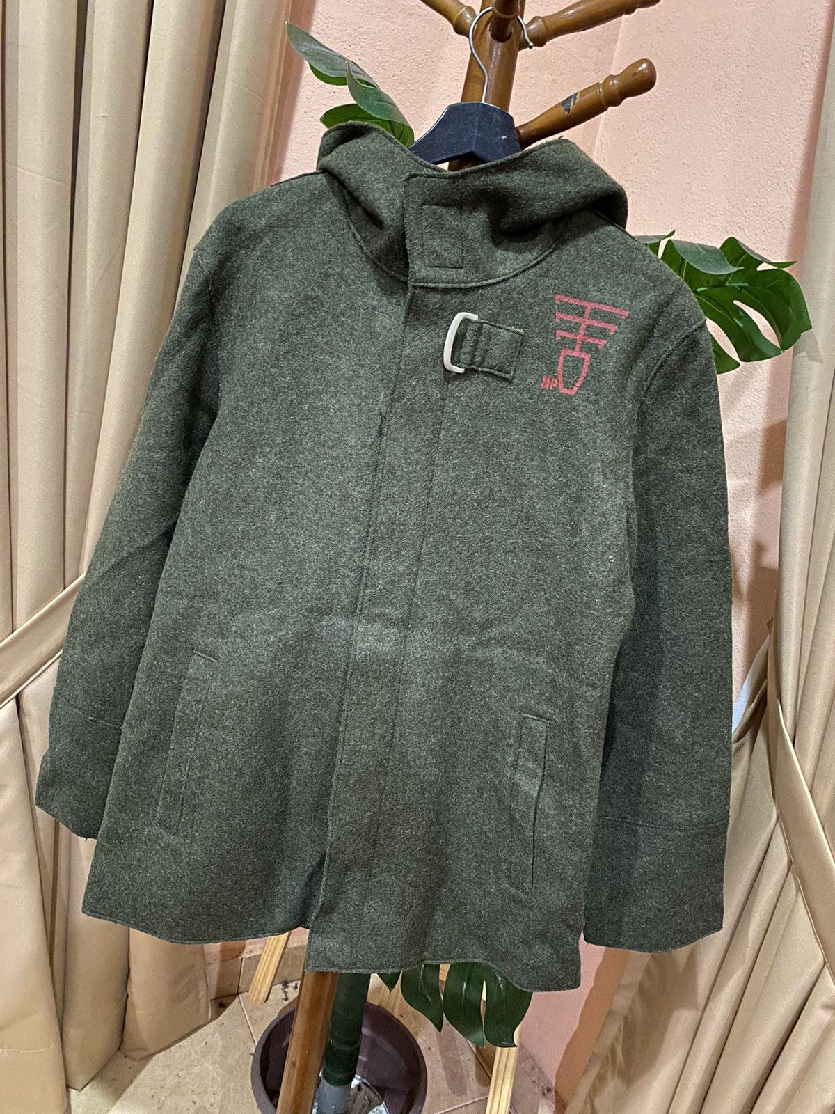 PPFM PPFM Avant-Garde Green Wool-Blend Hood Jacket Bold Graphics Size US S / EU 44-46 / 1 - 2 Thumbnail