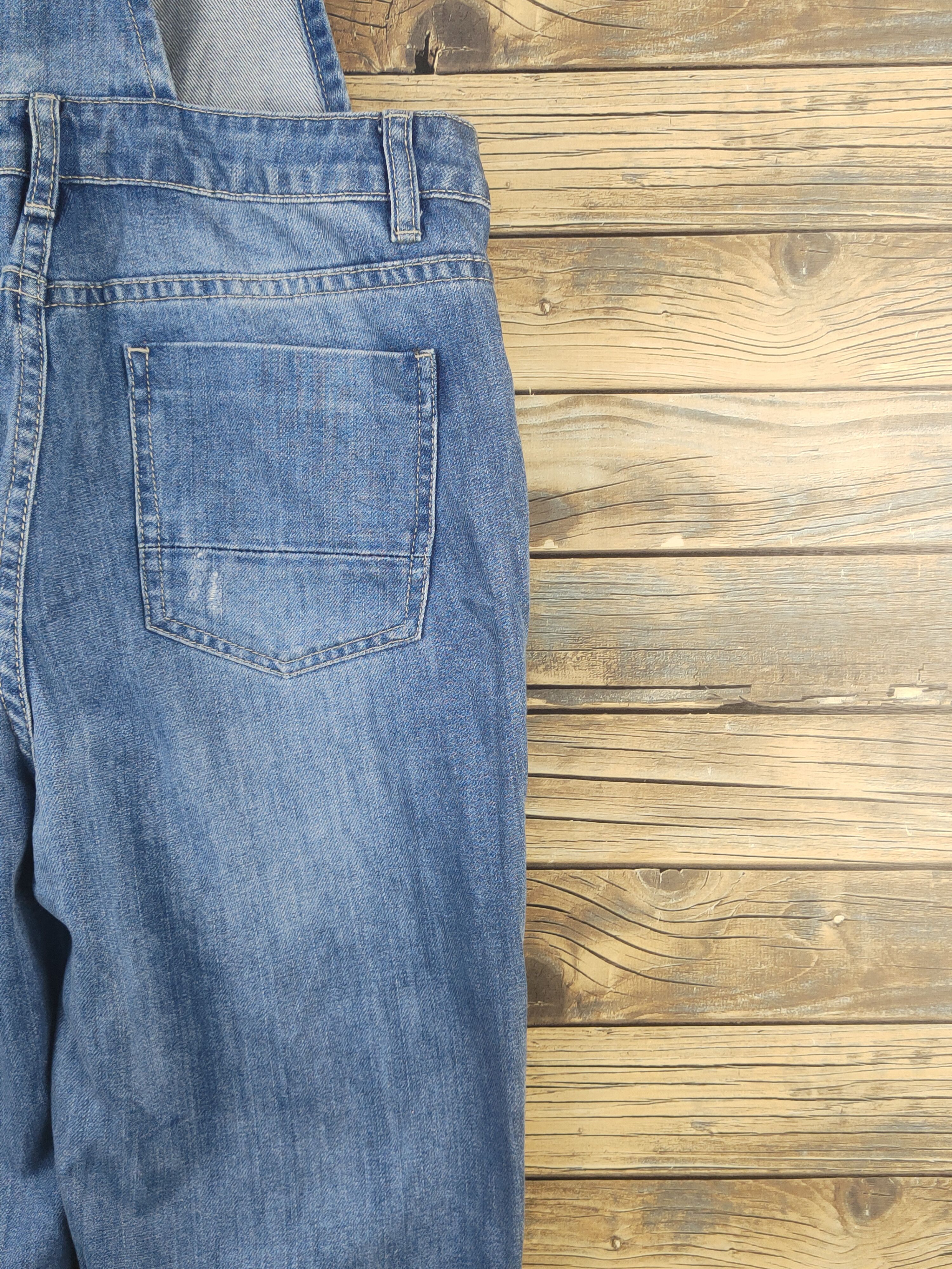 Japanese Brand × Vintage Vintage by Q's Blue Distressed Denim Jumpsuits Size 31" - 15 Thumbnail