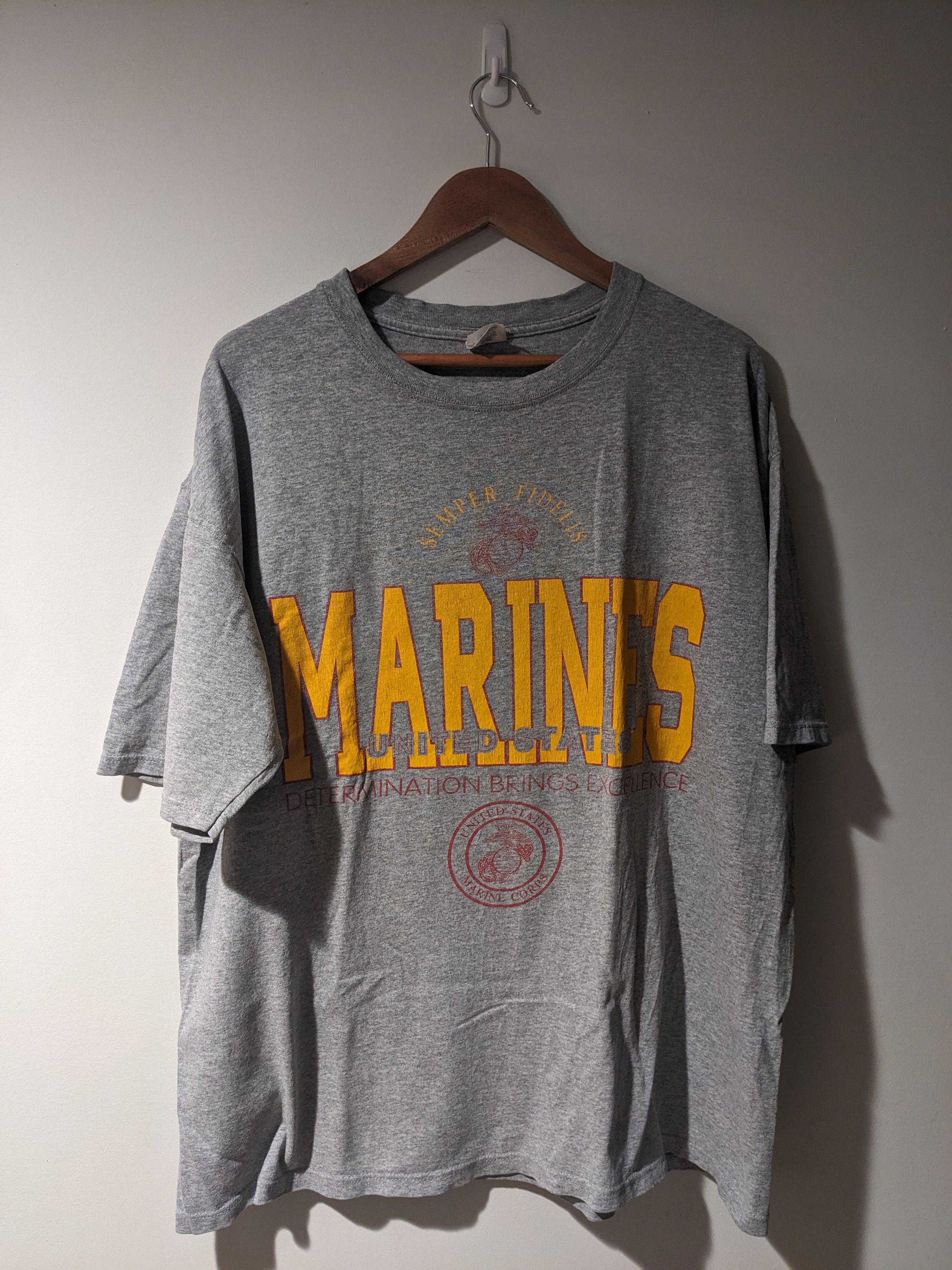 American Rag Vintage 90s Marines Military Army Gray X-Large T-Shirt Size US XL / EU 56 / 4 - 1 Thumbnail