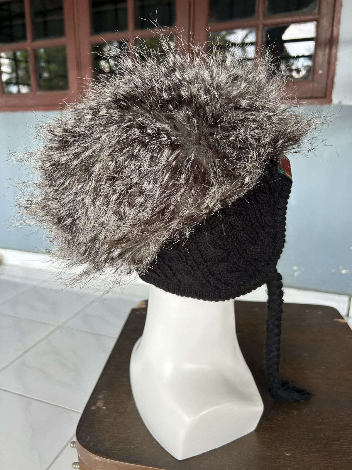Kapital Mohawk Japanese Punk Bondage Style Knitt Fur Beanie Hats☠️☠️ Size ONE SIZE - 5 Thumbnail