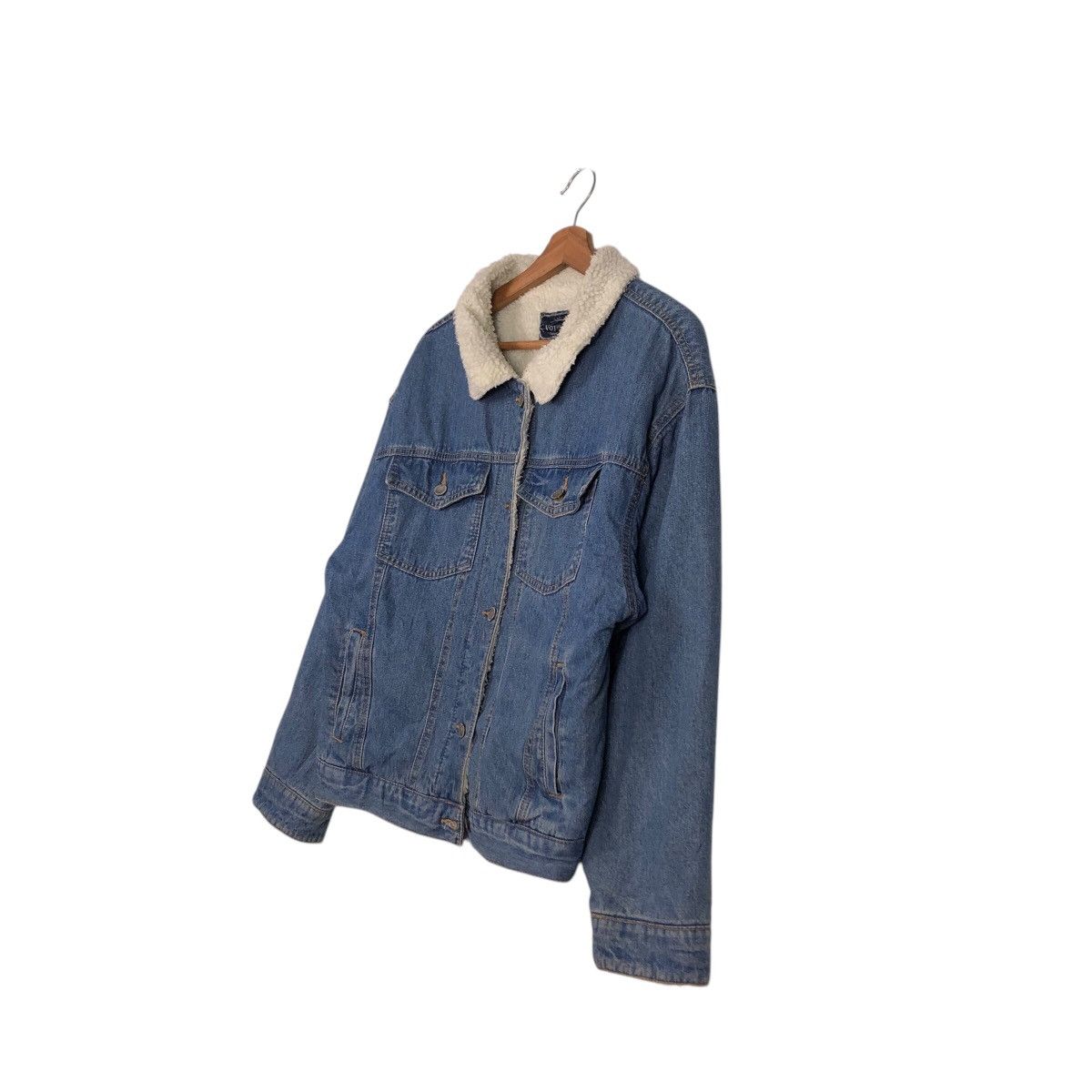 Japanese Brand 📌Vintage Trucker Denim Jacket Sherpa Blanket Voyage Size US L / EU 52-54 / 3 - 3 Thumbnail