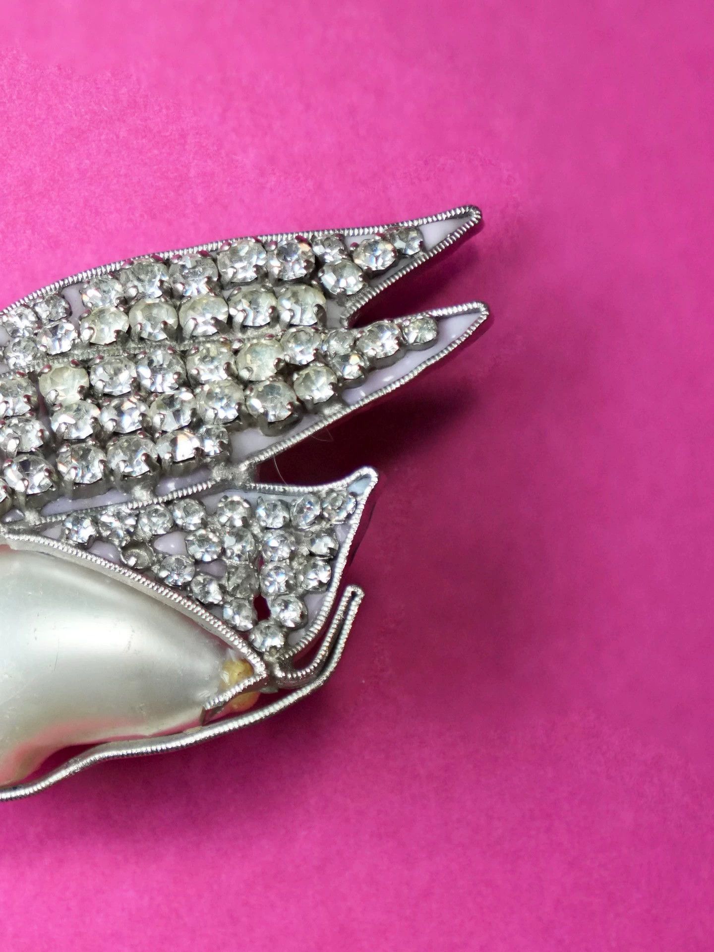 Other Gripoix 1960s French Swan Brooch - Pink Glass, Pearl Size ONE SIZE - 7 Thumbnail