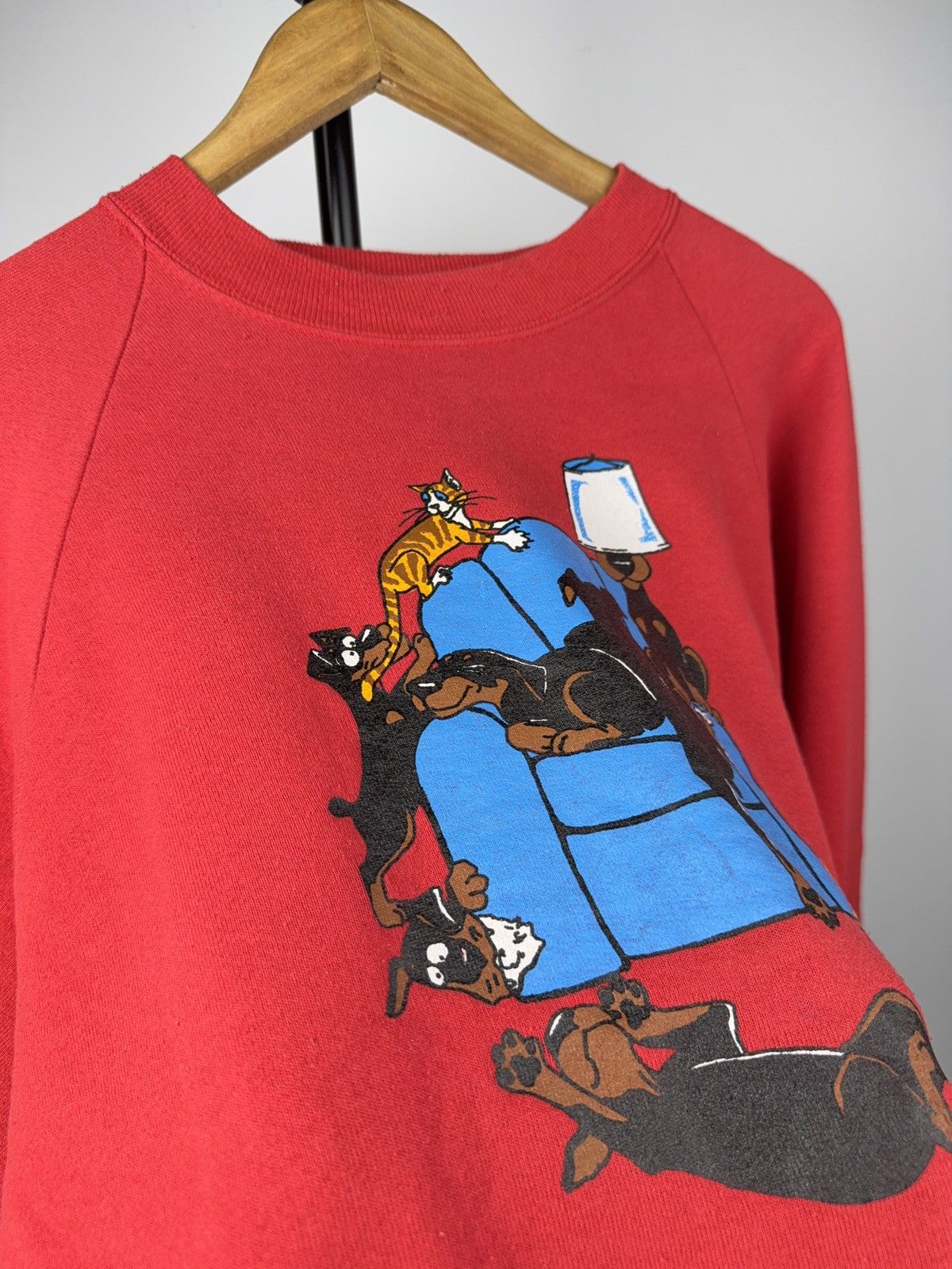Other Retro 90s Rare Doberman Dogs Cartoon Sweatshirt Vintage Size US L / EU 52-54 / 3 - 3 Thumbnail
