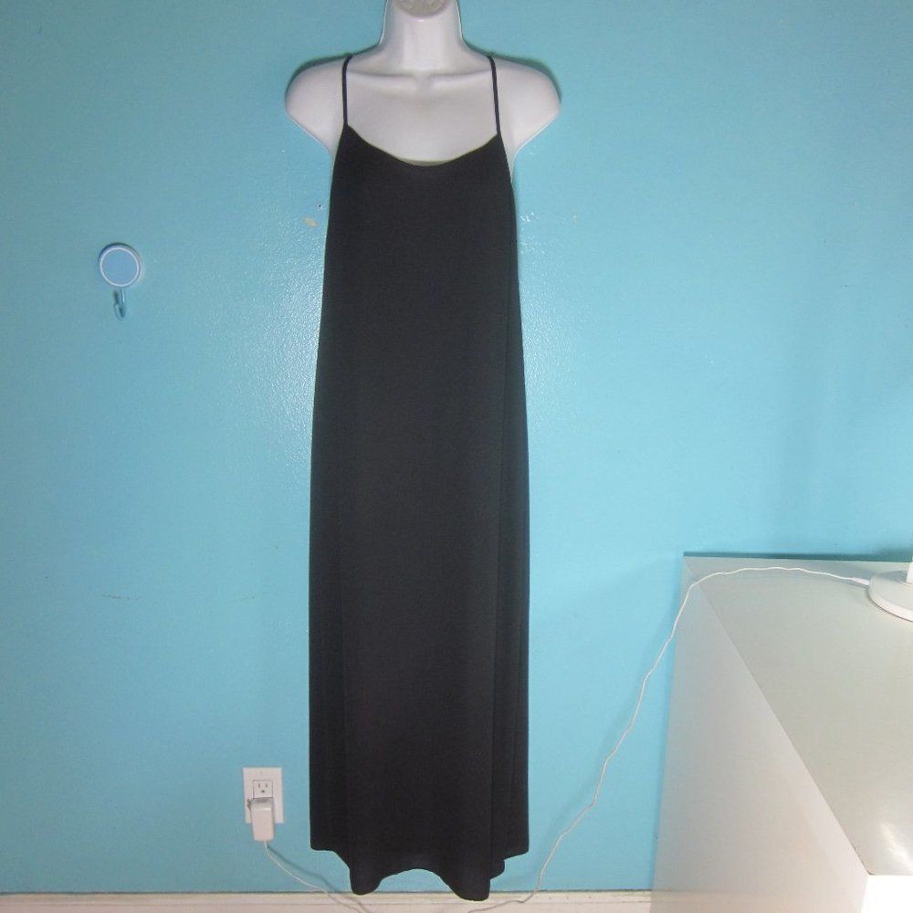 J.Crew Gweneth Slip Dress Size XS Black Strappy Maxi For Sum