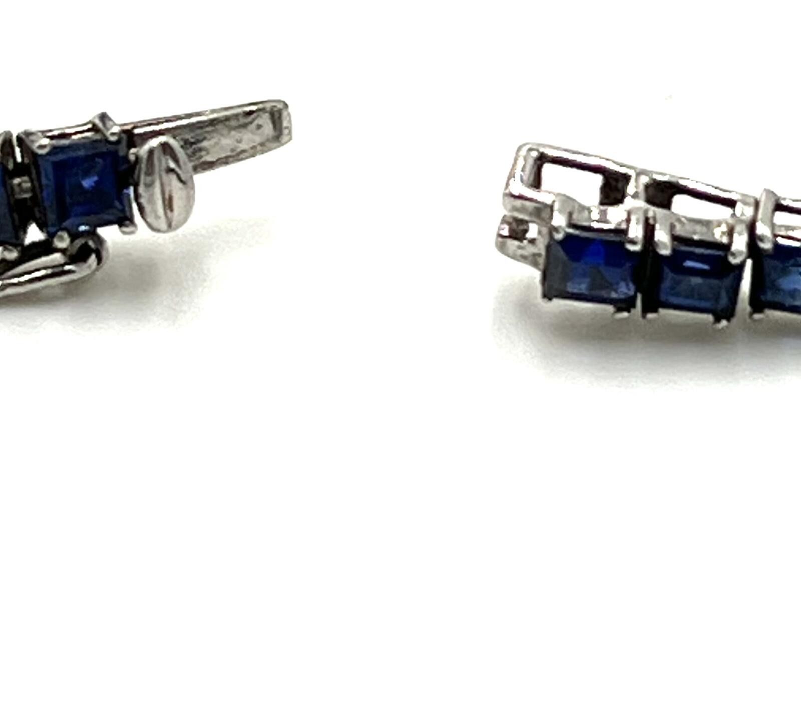 Other Chuck Clemency Sterling Silver Blue Sapphire Tennis Bracelet Size ONE SIZE - 5 Thumbnail