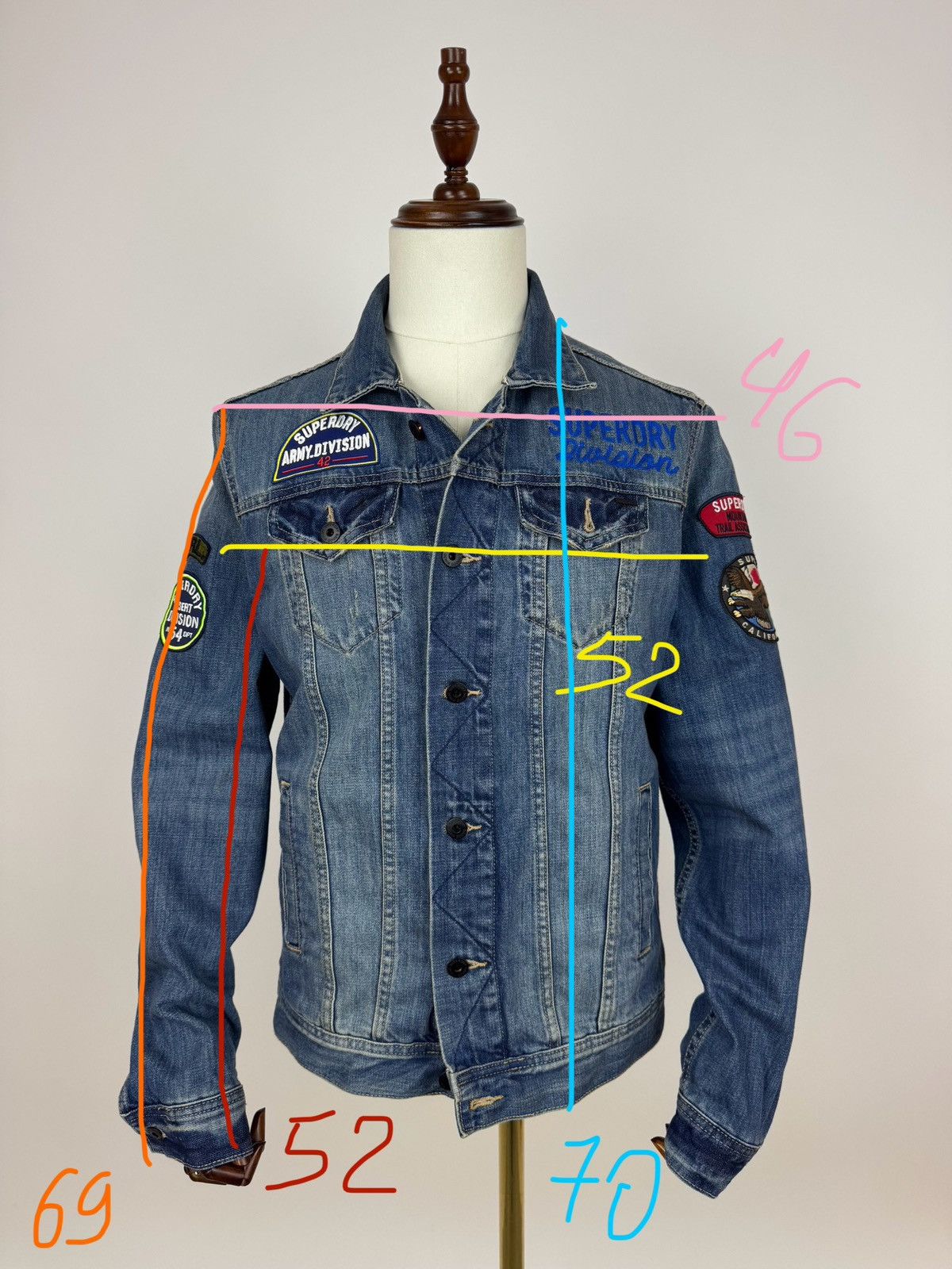 Superdry Superdry Army Division Denim Jacket biker motorcycle JKT Size US M / EU 48-50 / 2 - 19 Thumbnail