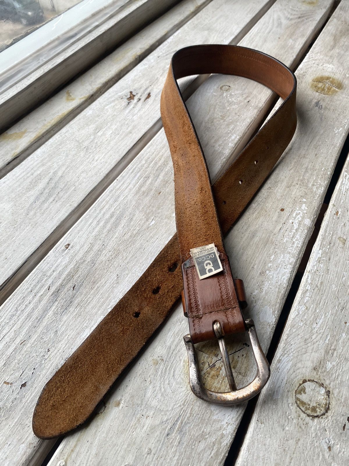 Levi's × Levi's Vintage Clothing × Vintage Cowboy 90s Levi’s Leather Black Belt Made In Italy Size ONE SIZE - 6 Thumbnail
