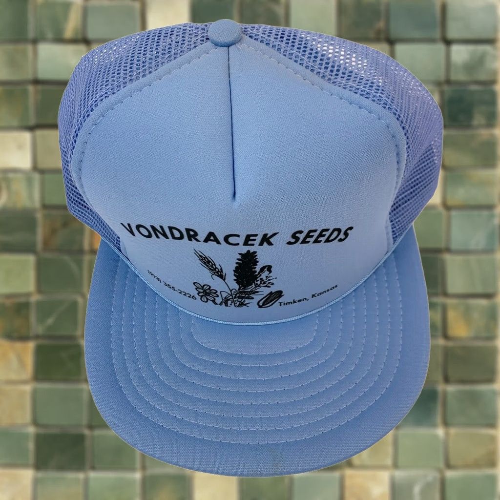 Vintage VINTAGE Vondracek Seeds Timken Kansas Blue Snapback Trucker Hat Cap Speedway One Size Size ONE SIZE - 1 Thumbnail