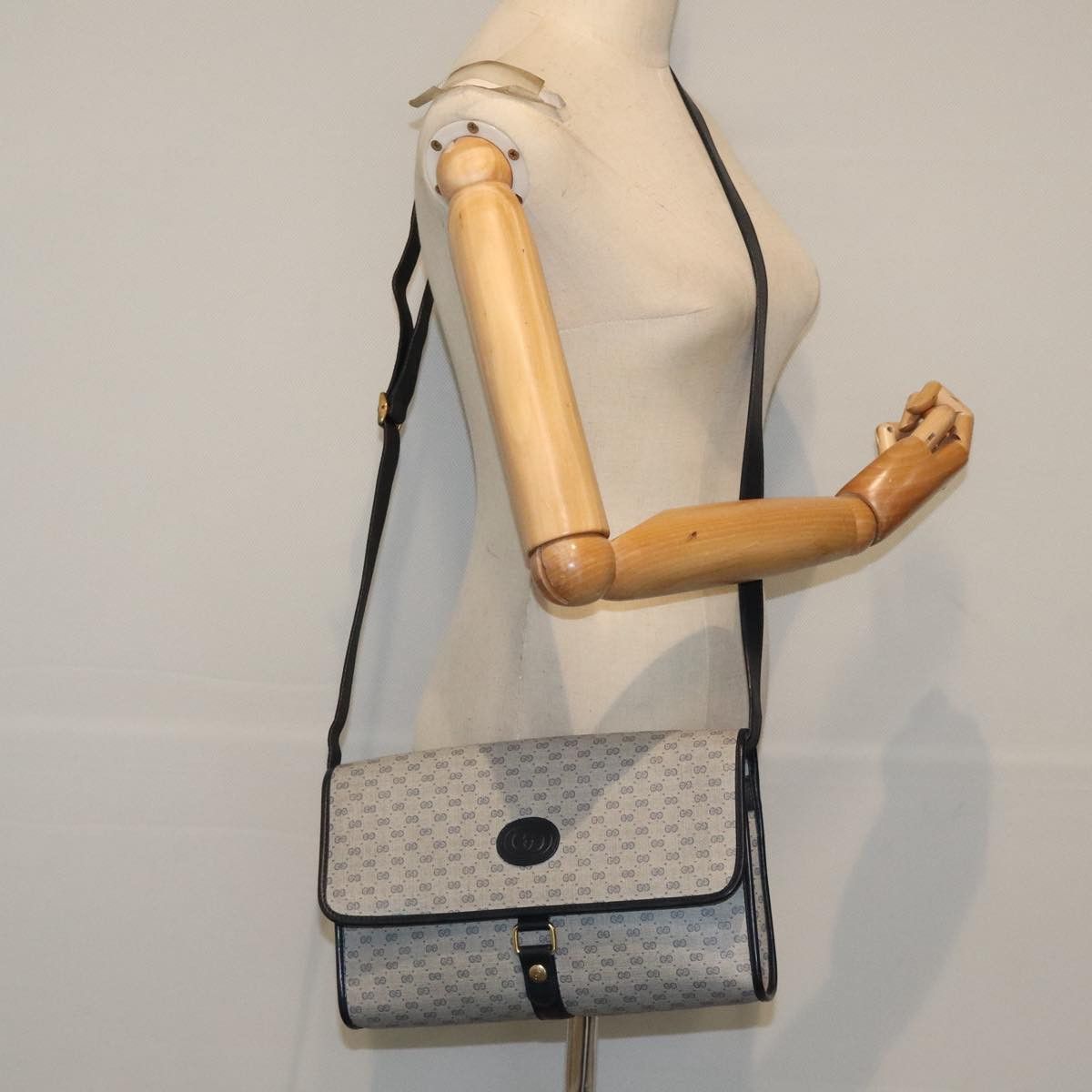 Gucci GUCCI Micro GG Supreme Shoulder Bag Navy Gold 001 115 001 Size ONE SIZE - 24 Thumbnail