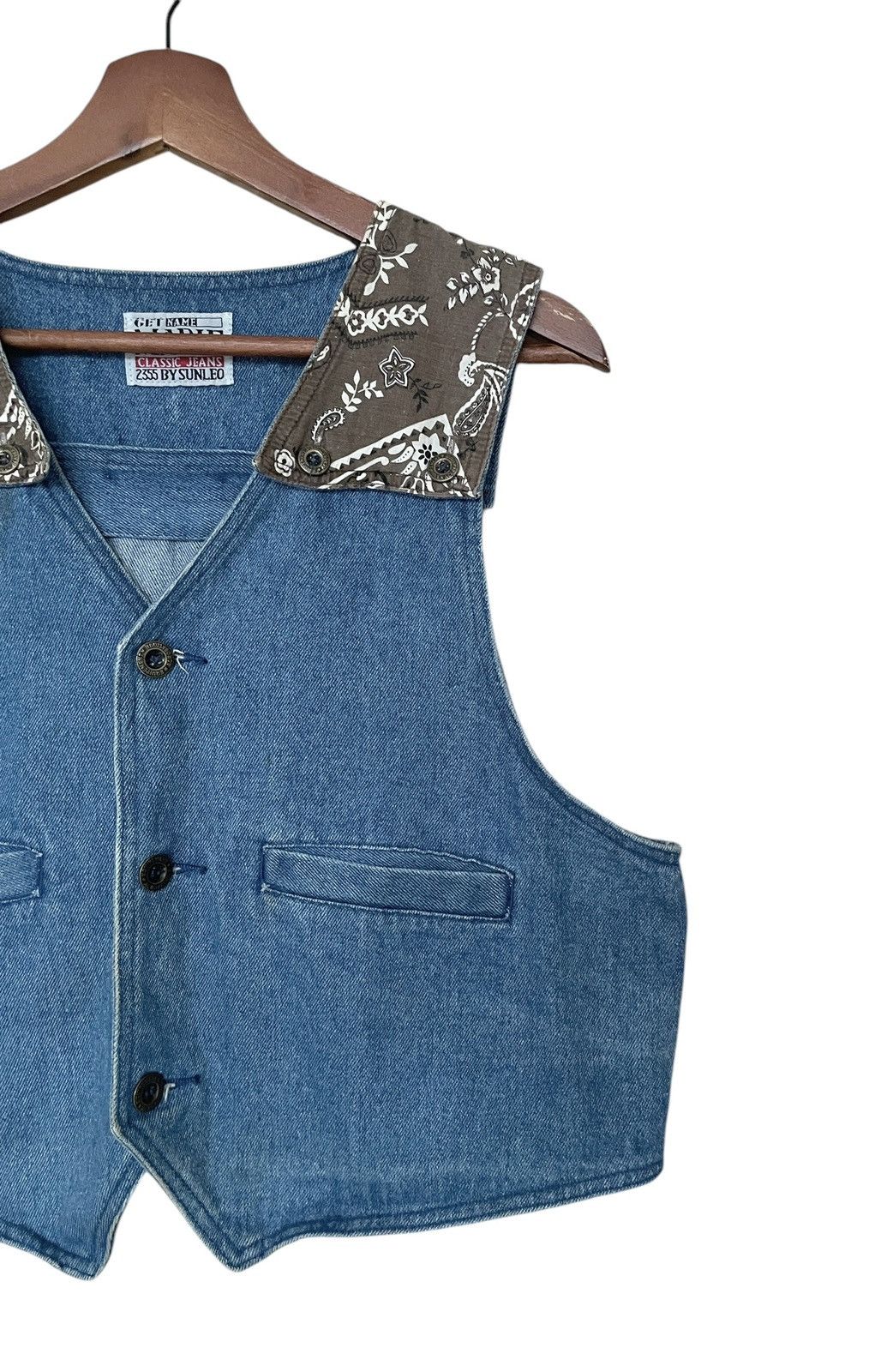 Vintage Japanese Brand Marie Patchwork Denim Vest 1990s