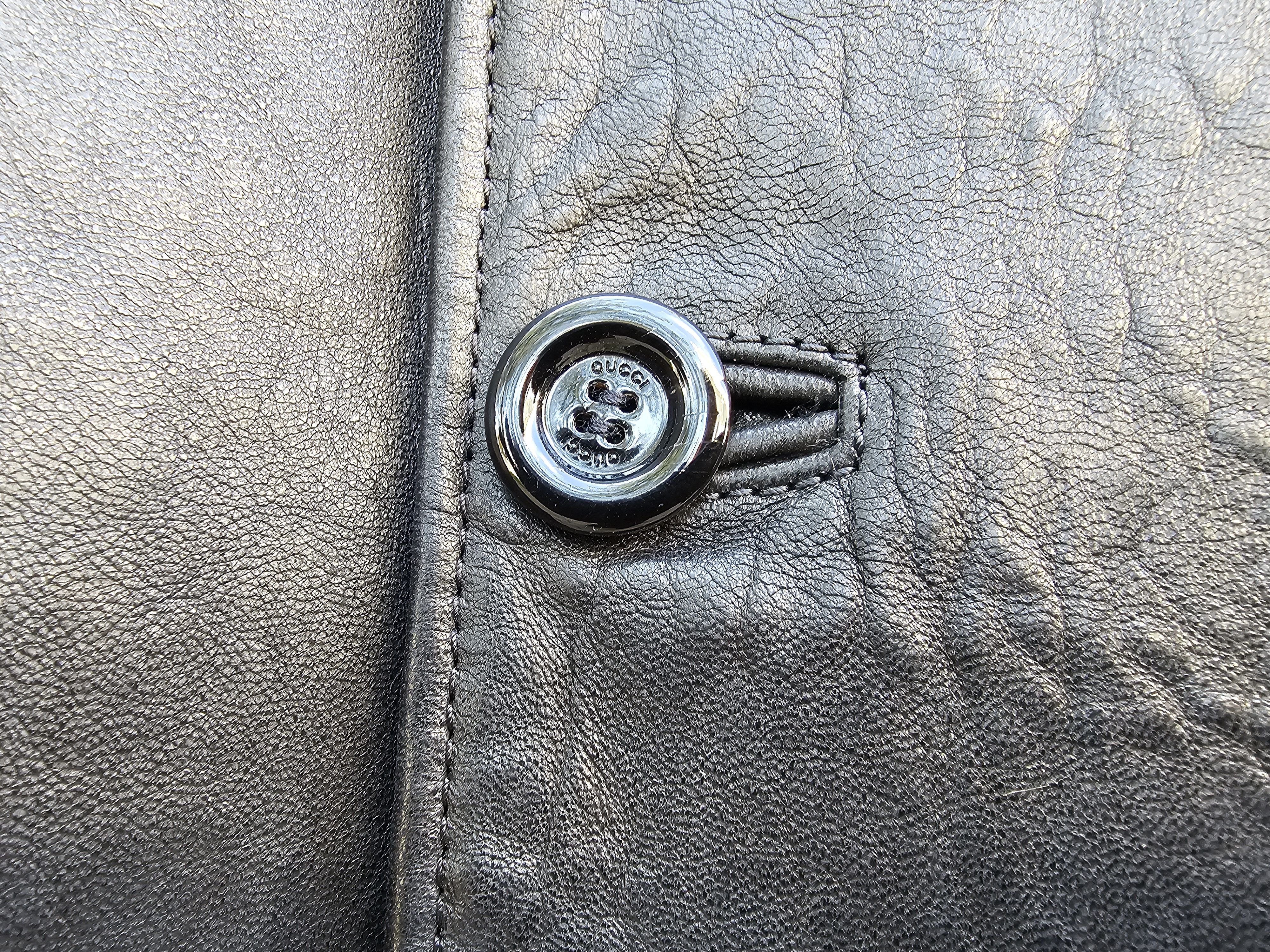 Gucci $3450 GUCCI Black Horsebit Lambskin Leather Men's Jacket Size US S / EU 44-46 / 1 - 12 Thumbnail