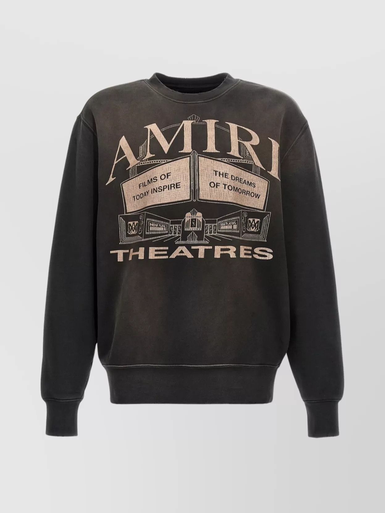 Amiri o1orln1125 Vintage Theaters Crew Neck Sweatshirt in Black Size US XL / EU 56 / 4 - 1 Thumbnail