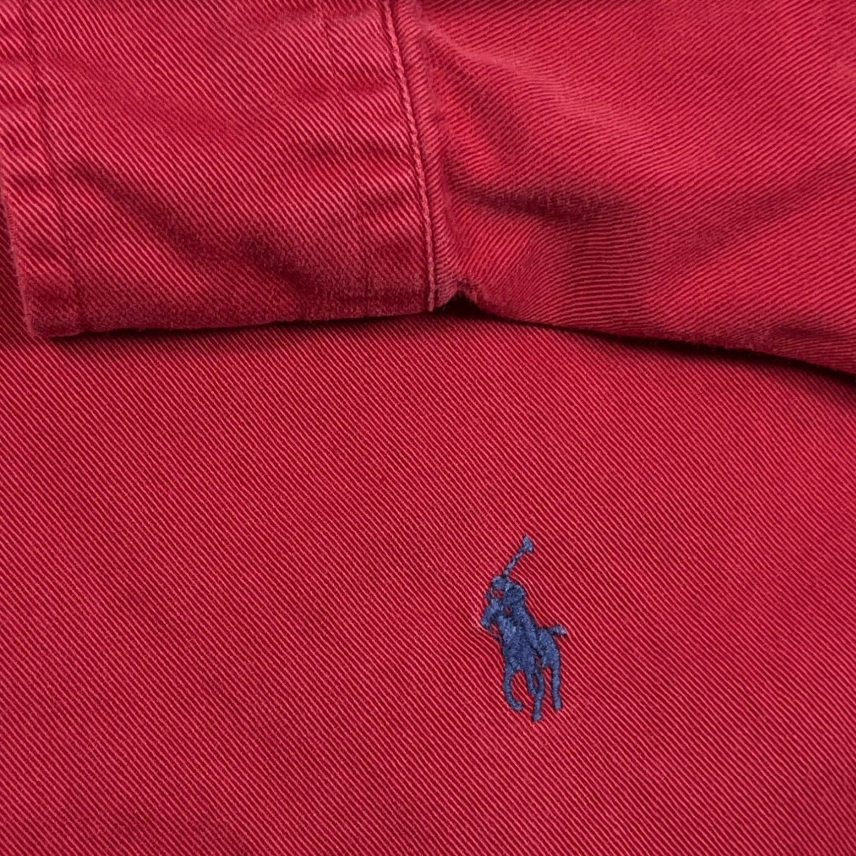 Ralph Lauren VINTAGE Ralph Lauren Shirt Men XL Red Blue Pony Twill Denim Button Up Size 46R - 5 Thumbnail