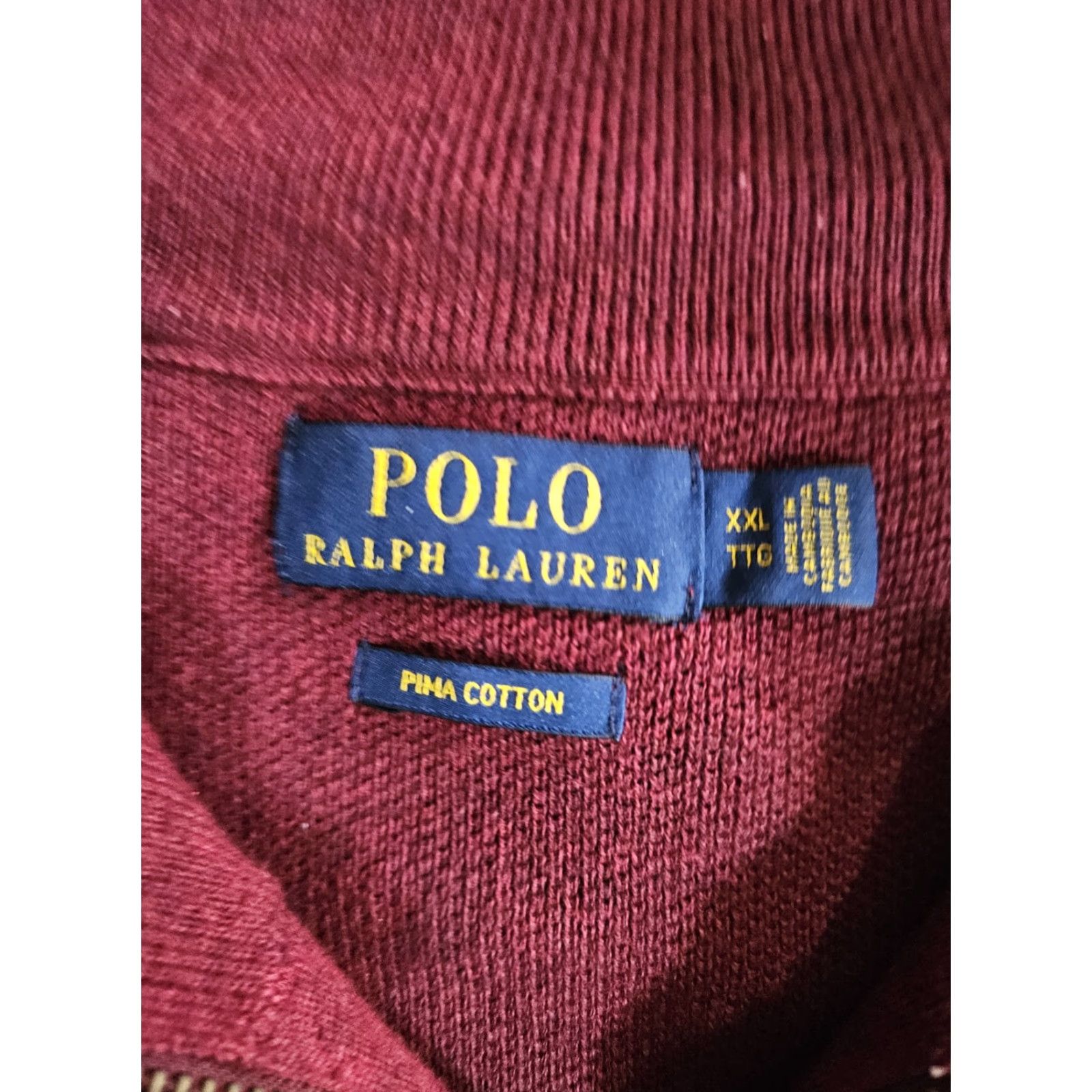Polo Ralph Lauren Polo Ralph Lauren Classic Prima Cotton 1/4 Zip Pullover Jumper Mens XL Red Shirt/Sweatshirt (1/4 Zip, Logo) Size US XL / EU 56 / 4 - 4 Thumbnail