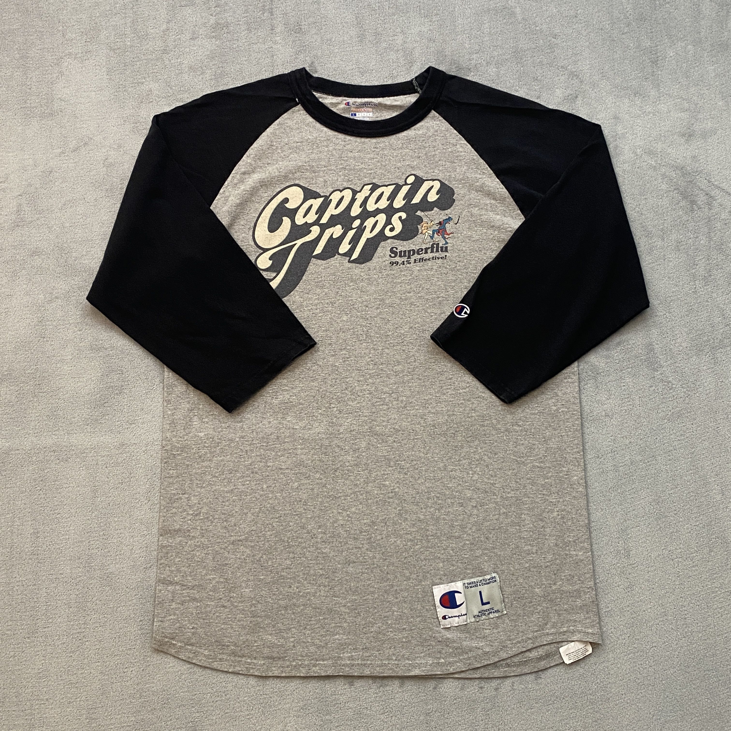 Champion × Vintage 90s CAPTAIN TRIPS Raglan T Shirt STEPHEN KINGS THE STAND Size US L / EU 52-54 / 3 - 4 Thumbnail