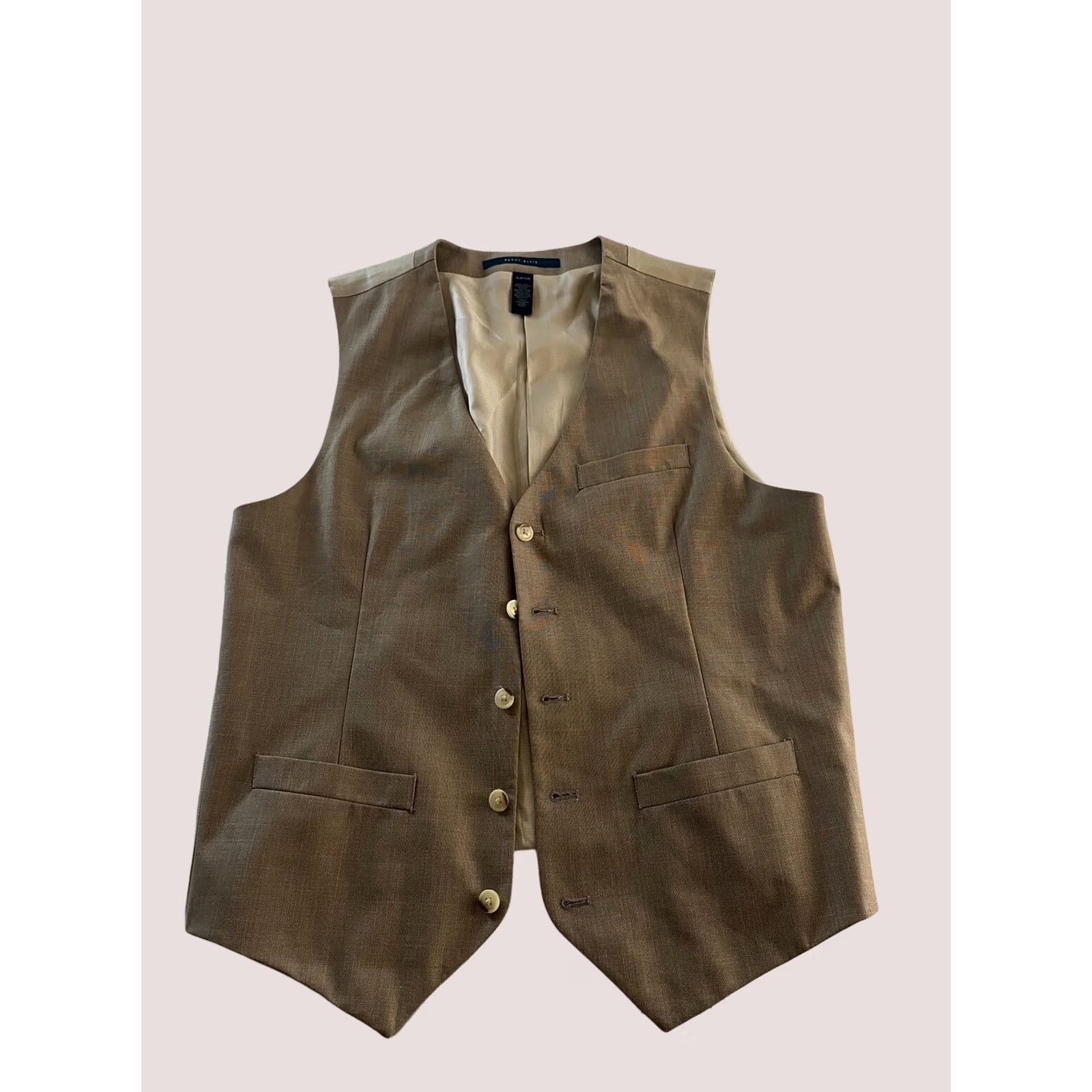 Perry Ellis Perry Ellis Tannish Five Button Vest Small S Mens Vest Size US S / EU 44-46 / 1 - 1 Thumbnail