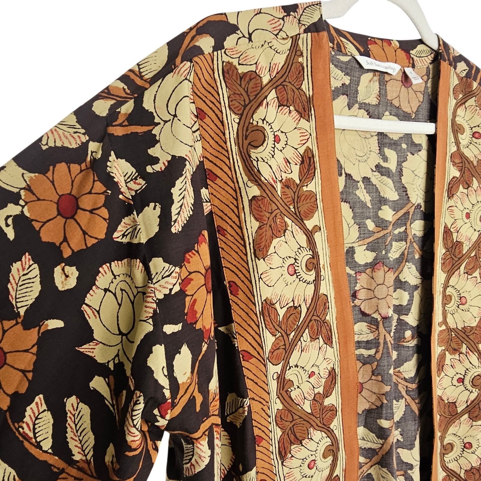 Soft Surroundings Soft Surroundings Womens Floral Kimono S Earthy Forest Fairy Size S / US 4 / IT 40 - 6 Thumbnail