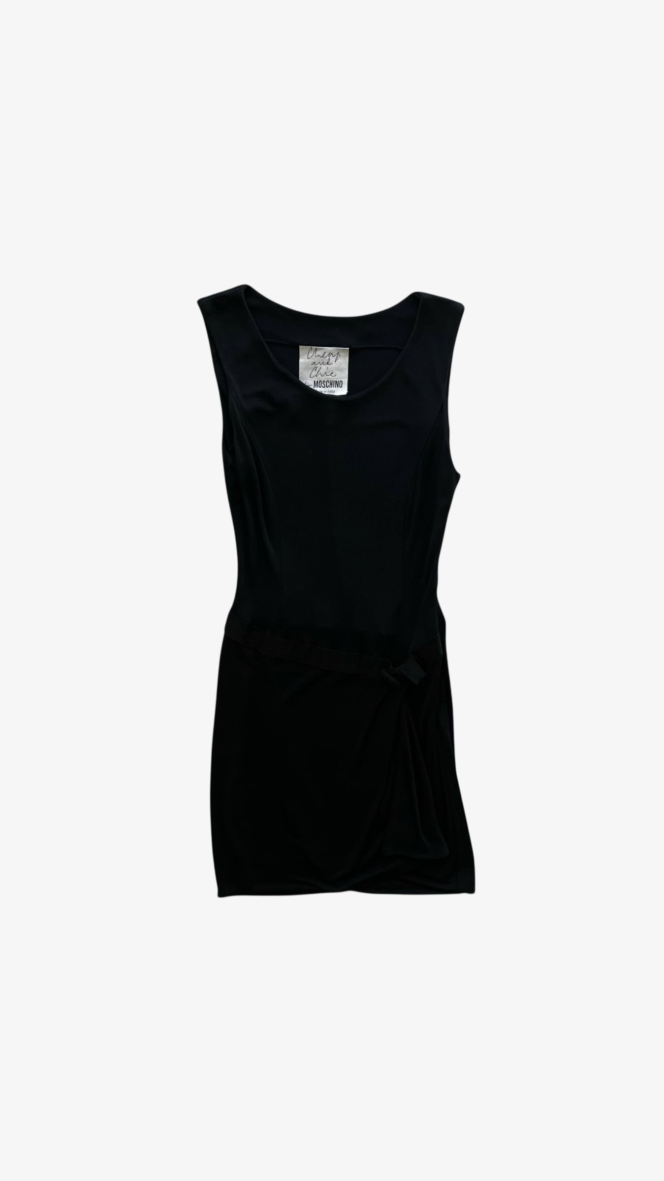 Moschino Vintage 90s Women's Moschino Black Dress With Bow Waist Size S / US 4 / IT 40 - 1 Thumbnail