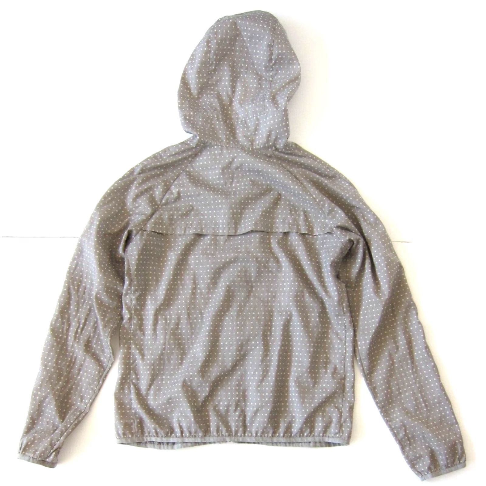 Uniqlo Uniqlo Jacket Women Small Windbreaker Full Zip Hooded Lightweight Grey White Polka Dot 100% Polyester Activewear Size S / US 4 / IT 40 - 2 Thumbnail
