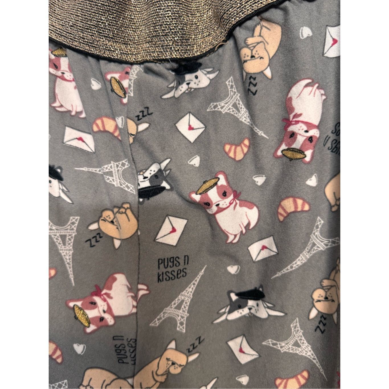 Other Pusheen the Cat Paris Print Pajama Shorts Metallic Waistband Size ONE SIZE - 5 Thumbnail