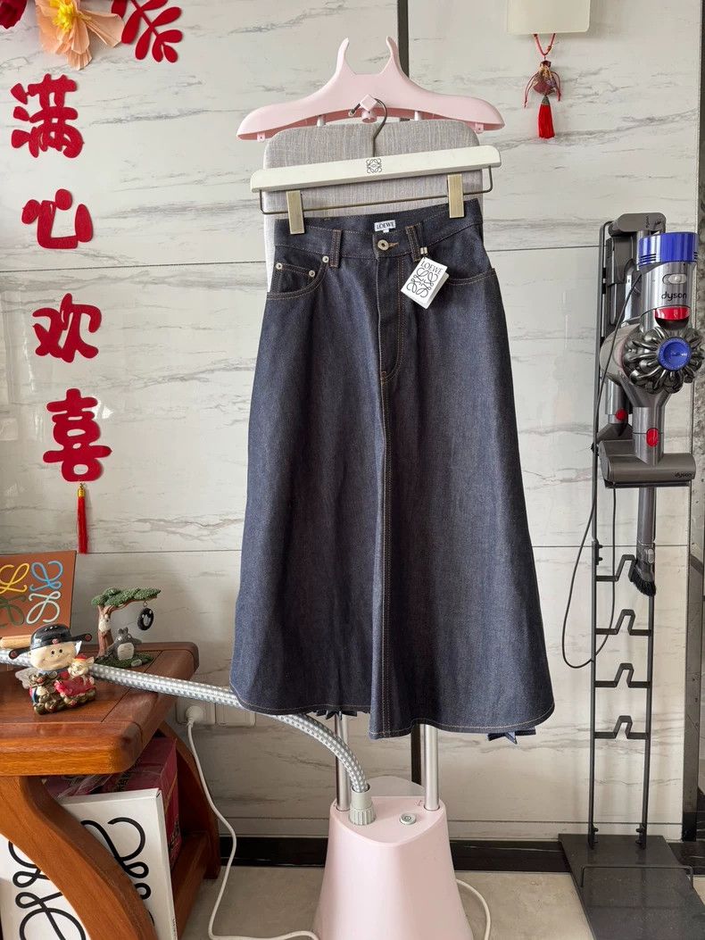 Loewe Loewe size S Denim pleated skirt Size 42" / US 20 - 1 Thumbnail