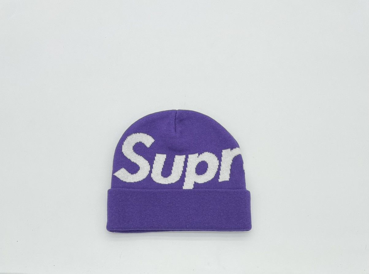 Supreme Supreme Big Logo Beanie Dark Purple Size ONE SIZE - 3 Thumbnail