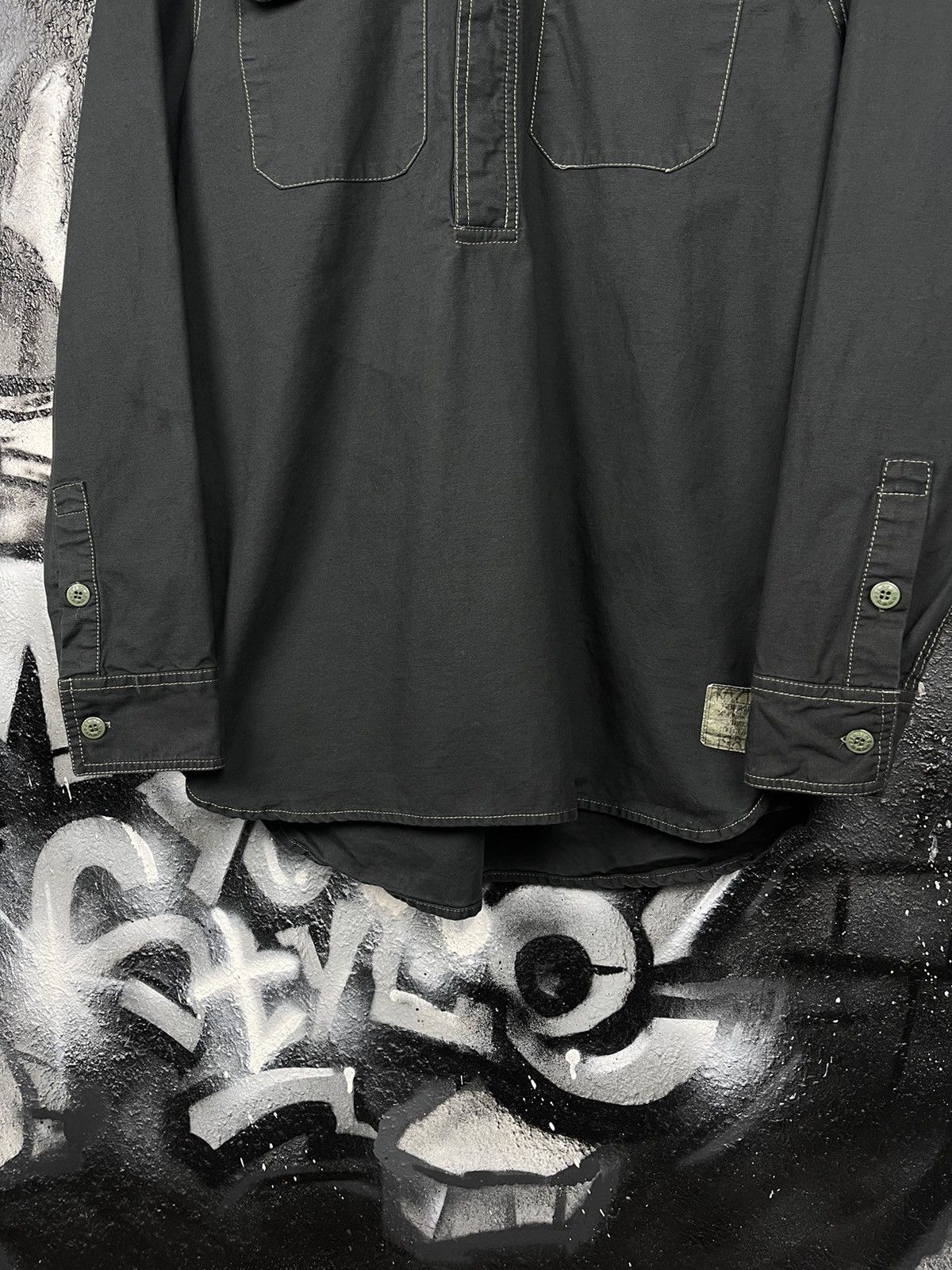 The Hundreds The Hundreds Y2K Black Cotton 1/2 Button Shirt Men’s Size L Size US M / EU 48-50 / 2 - 5 Thumbnail
