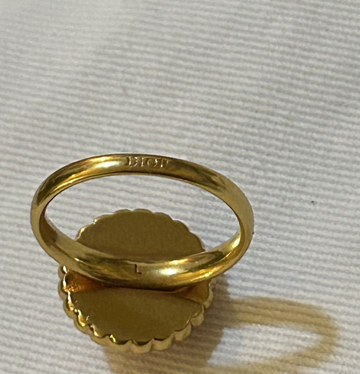 Dior Christian Dior Petit CD Baroque Ring Gold-Finish Metal Size ONE SIZE - 6 Thumbnail