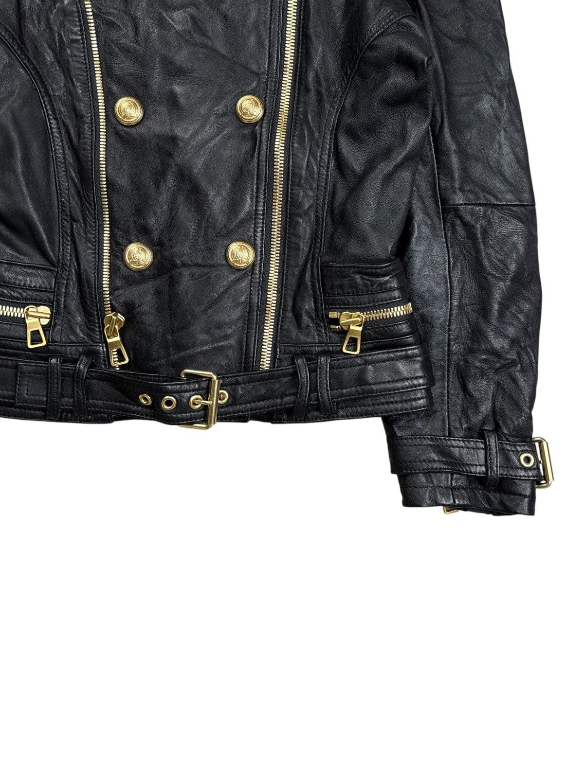 Balmain Archive Balmain by Decarnin x H&M - Leather Jacket Size XS / US 0-2 / IT 36-38 - 11 Thumbnail