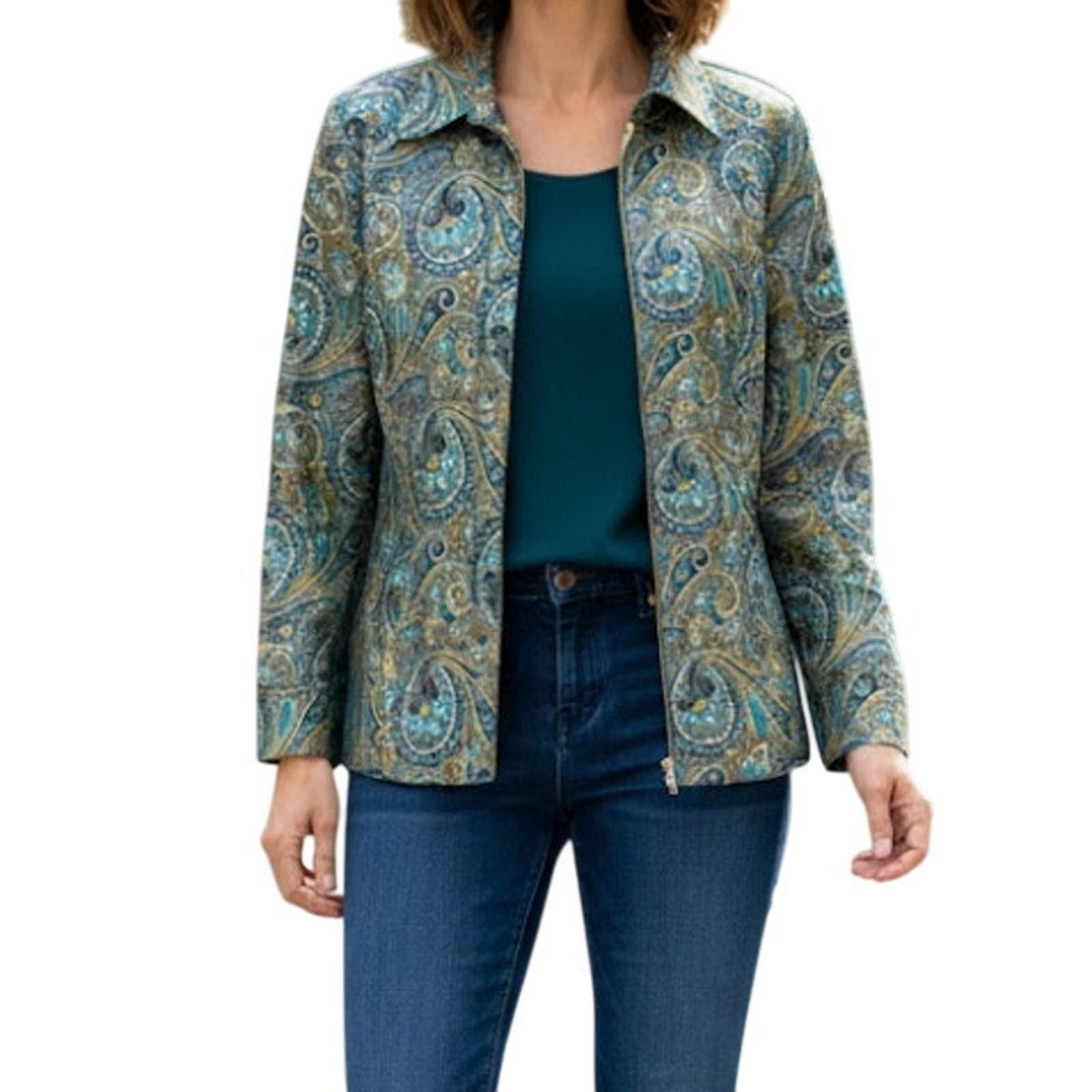 Other Brownstone Studio Vintage Gold Paisley Jacket Womens Small Size S / US 4 / IT 40 - 2 Thumbnail
