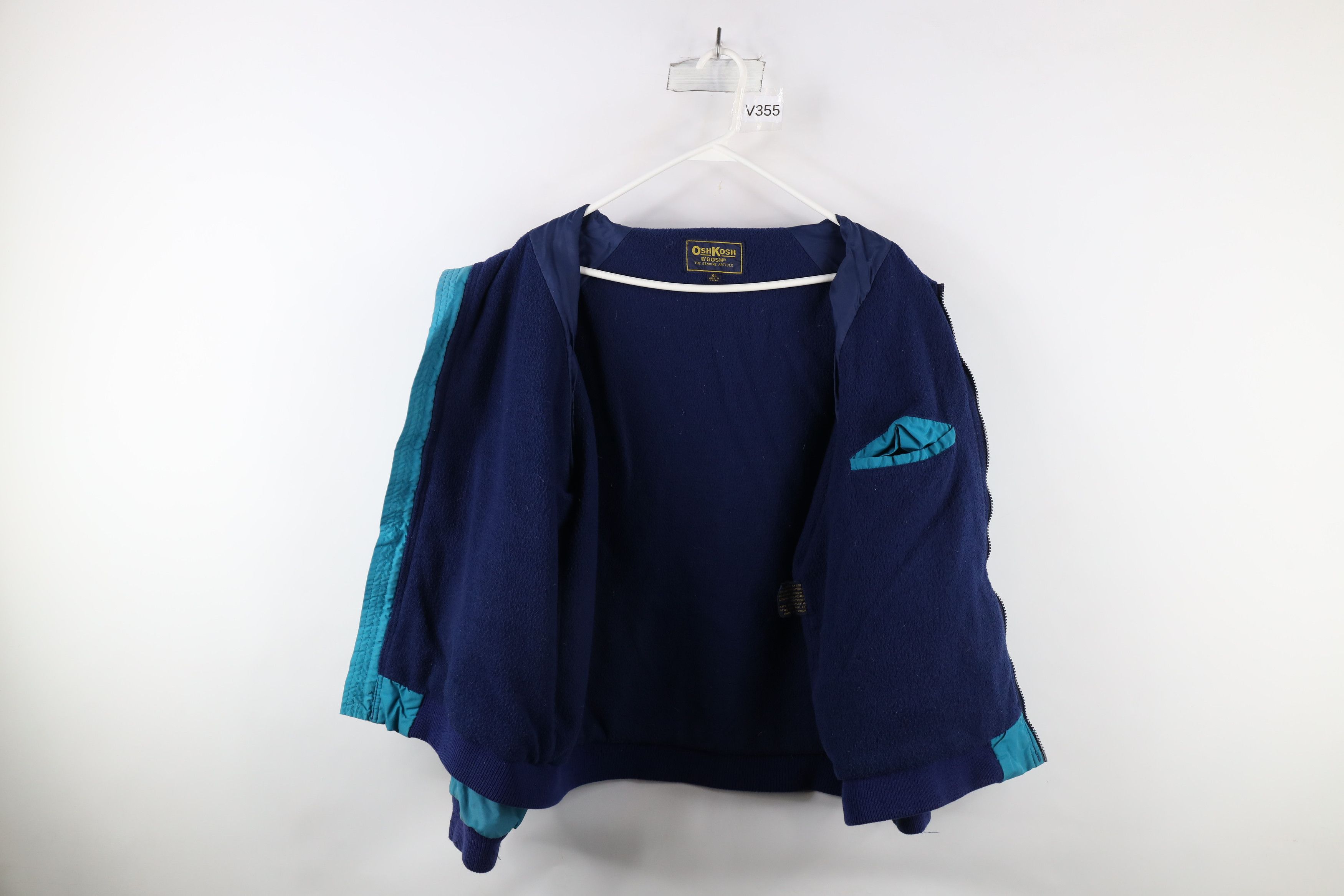 Vintage Vintage 90s OshKosh B'Gosh Fleece Lined Bomber Jacket Teal Size US XL / EU 56 / 4 - 10 Thumbnail