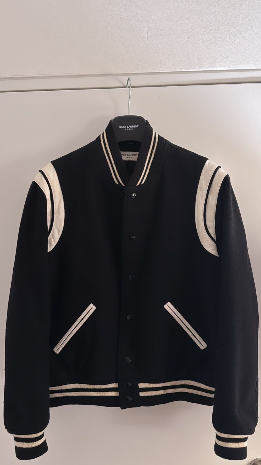 Pre-owned Saint Laurent Yves  Teddy Bomber Jacket In Black