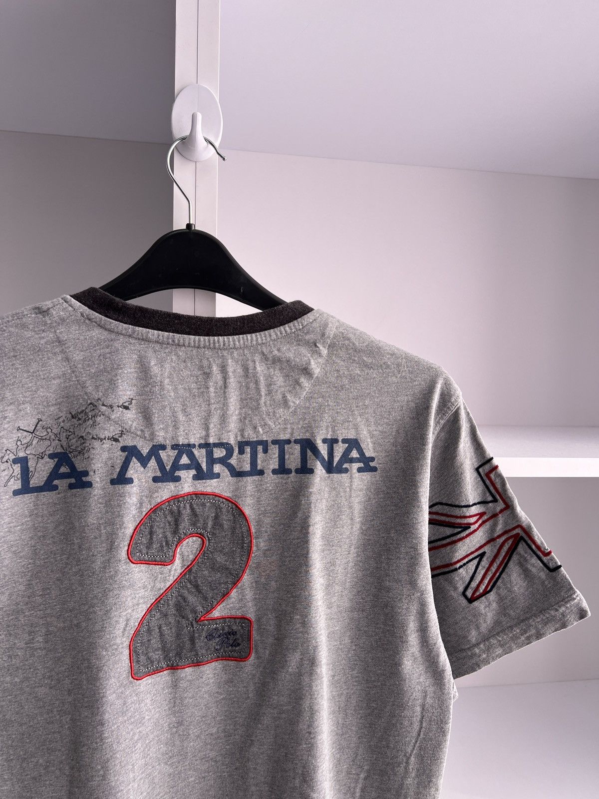 La Martina × Vintage Vintage La Martina London Y2K Gray Tee Size US L / EU 52-54 / 3 - 11 Thumbnail