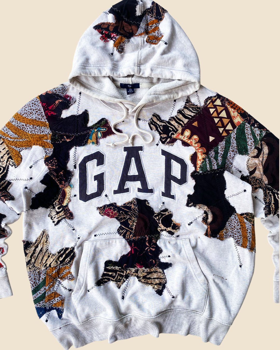 Gap × Handmade 1 OF 1 REWORKED GAP BATIK PATCHWORKS HOODIE SIZE M Size US M / EU 48-50 / 2 - 5 Thumbnail