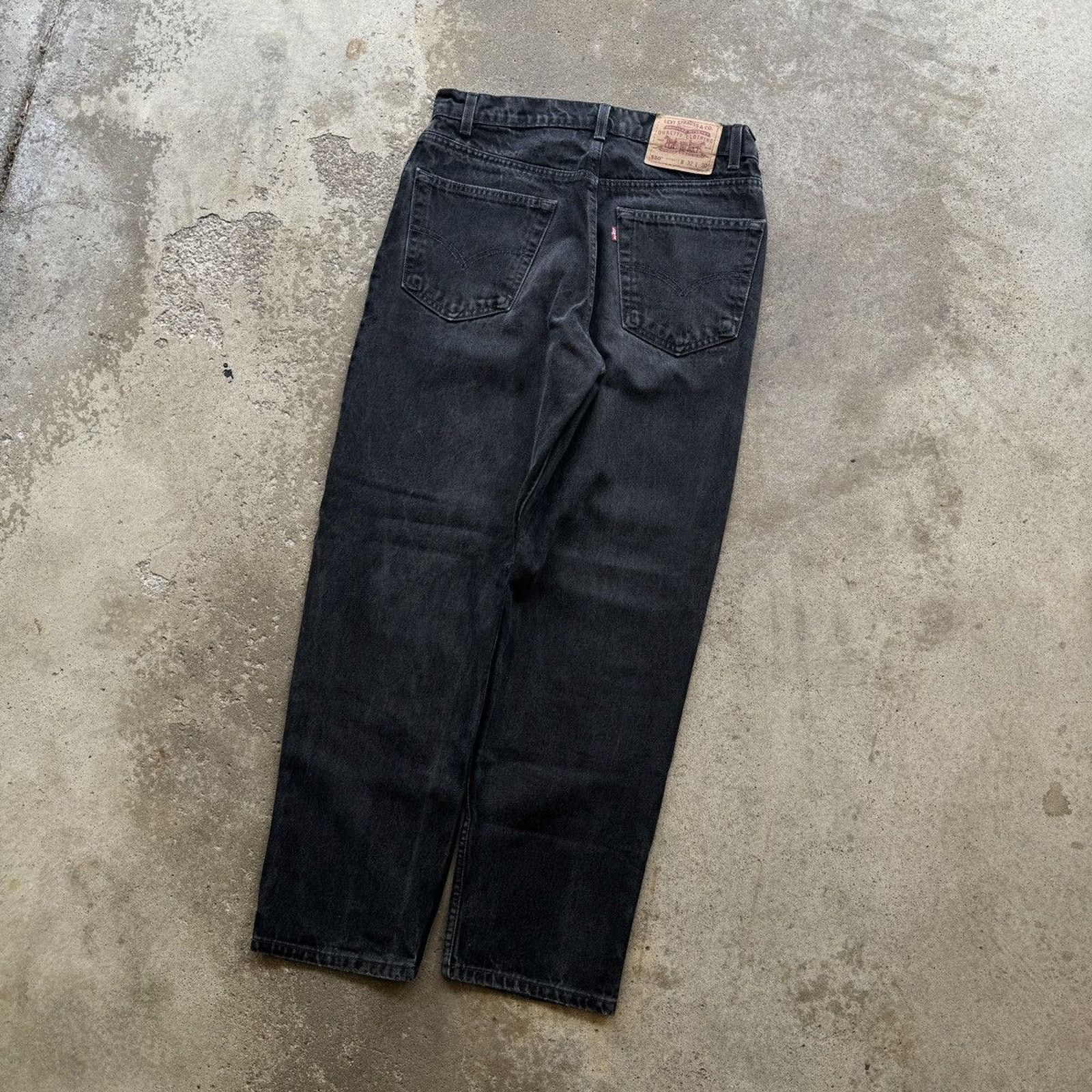 Levi's 90s Levi's 550 Faded Black Jeans USA ERD Grunge Chrome Biker Size US 32 / EU 48 - 10 Thumbnail
