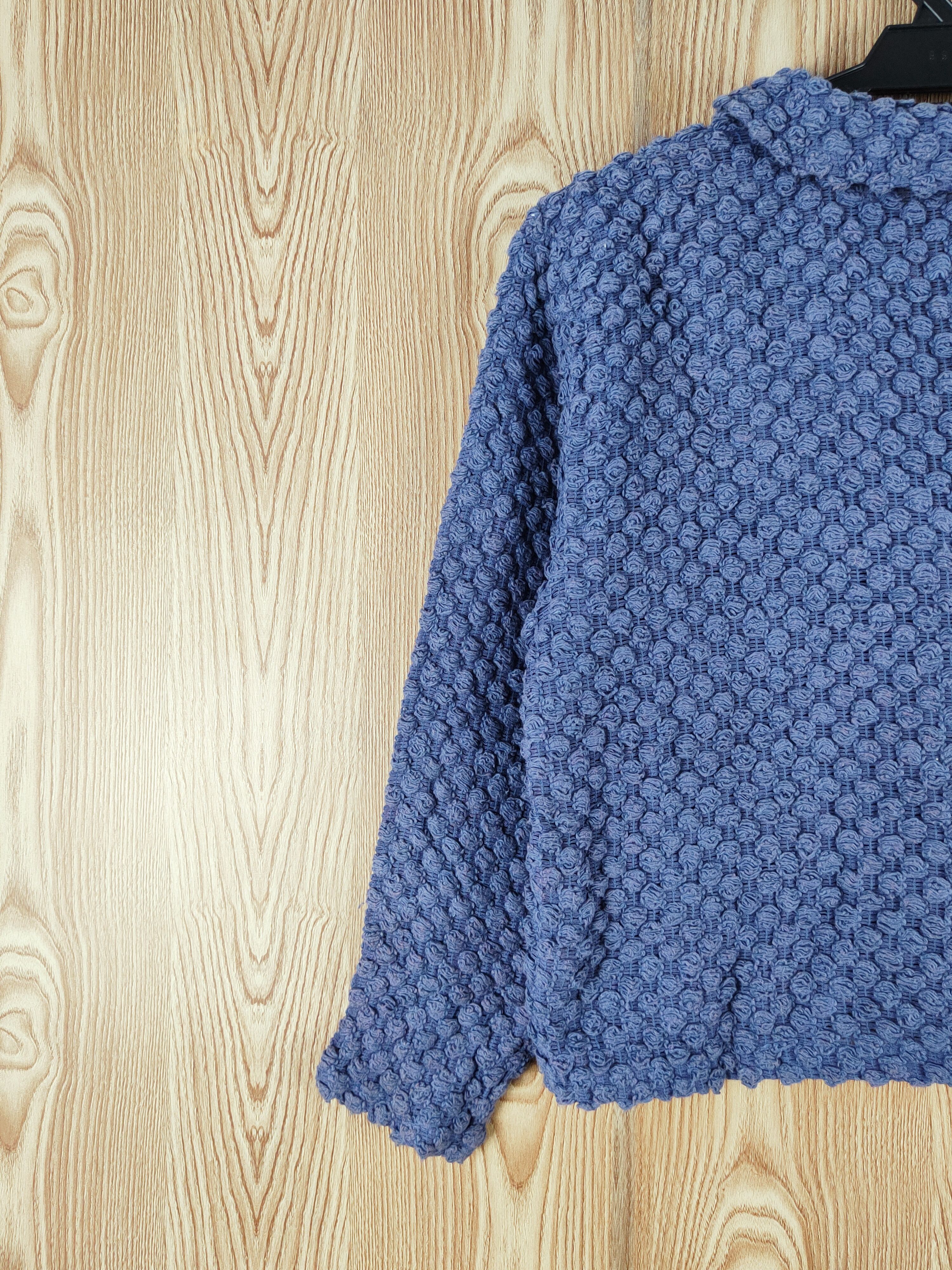 Japanese Brand Vintage - The Blue Blue Knitwear Cardigan Crop Tops Size M / US 6-8 / IT 42-44 - 8 Thumbnail