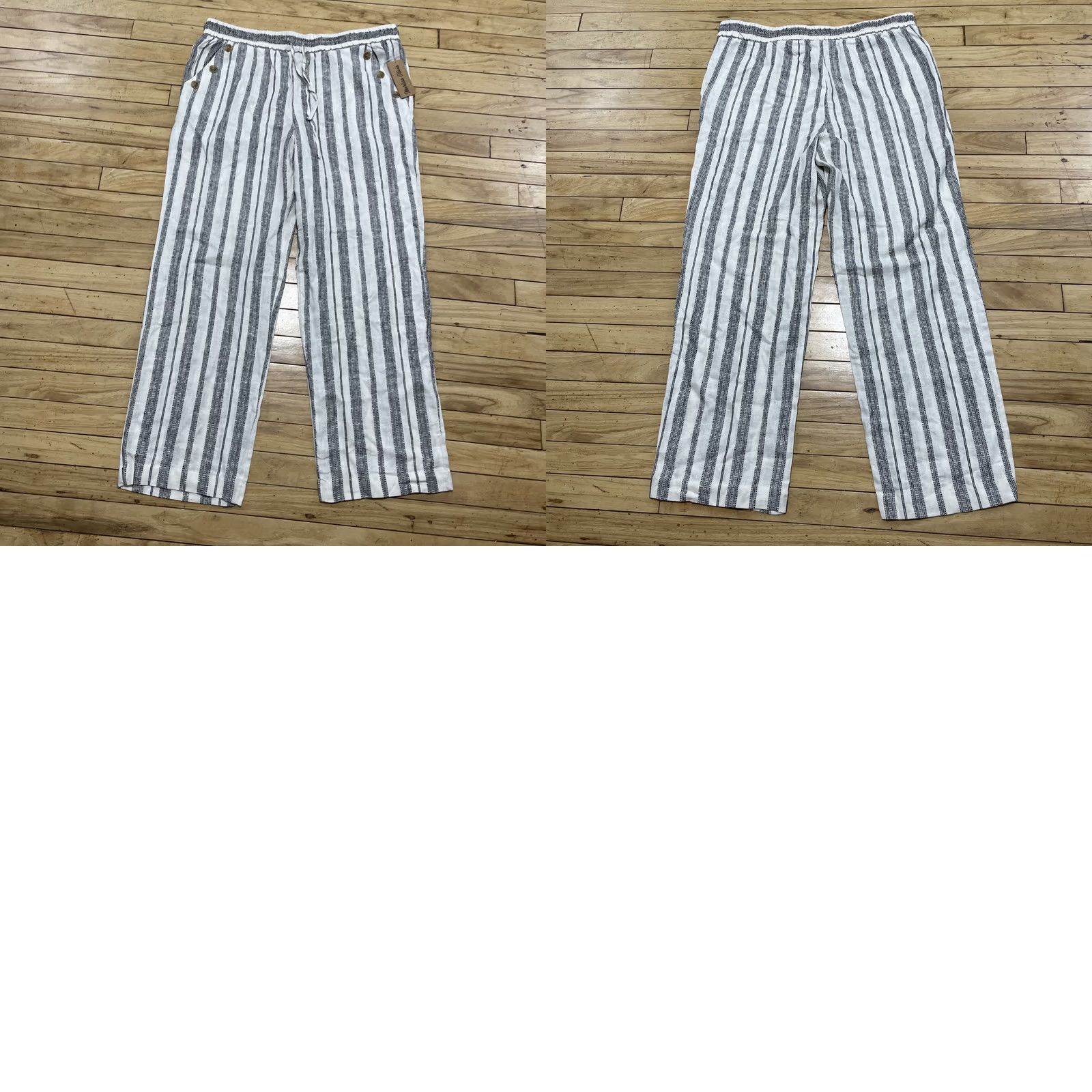 Vintage VINTAGE Marissa Olivia NEW Linen Pants Wide Leg XL 38x30 Cream Brown NWT Old Money Ladies Womens Pants Size 40" / US 18 - 11 Thumbnail