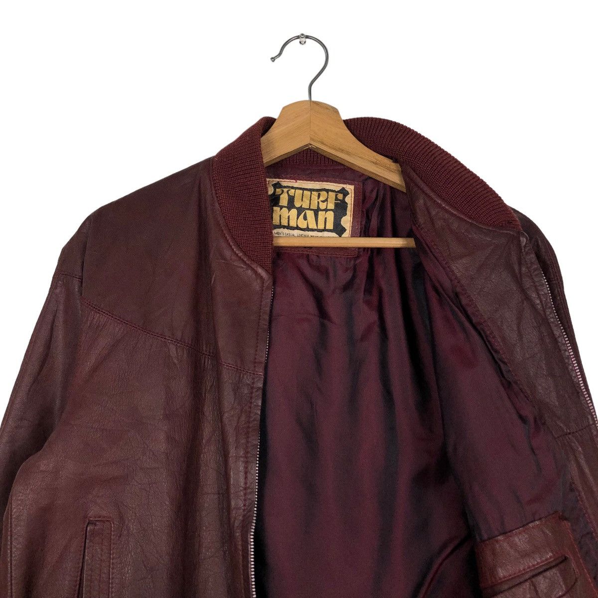 Japanese Brand 🔥Vintage Bomber Leather Jacket Turf Man Japan Issey Miyake Size US L / EU 52-54 / 3 - 12 Thumbnail