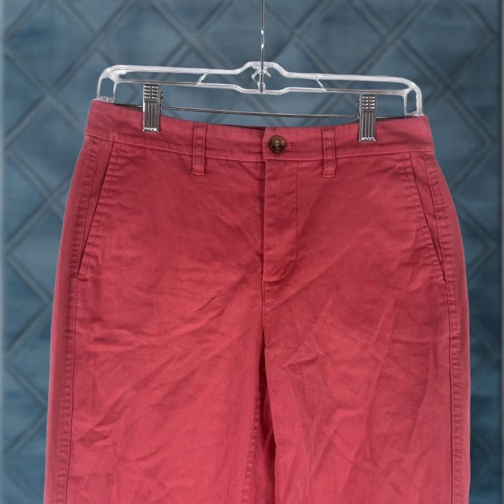 J.Crew J.Crew Chino Pants Womens 00 Red Straight Leg Pockets Casual City College Preppy Size 25" / US 0 / IT 36 - 1 Thumbnail