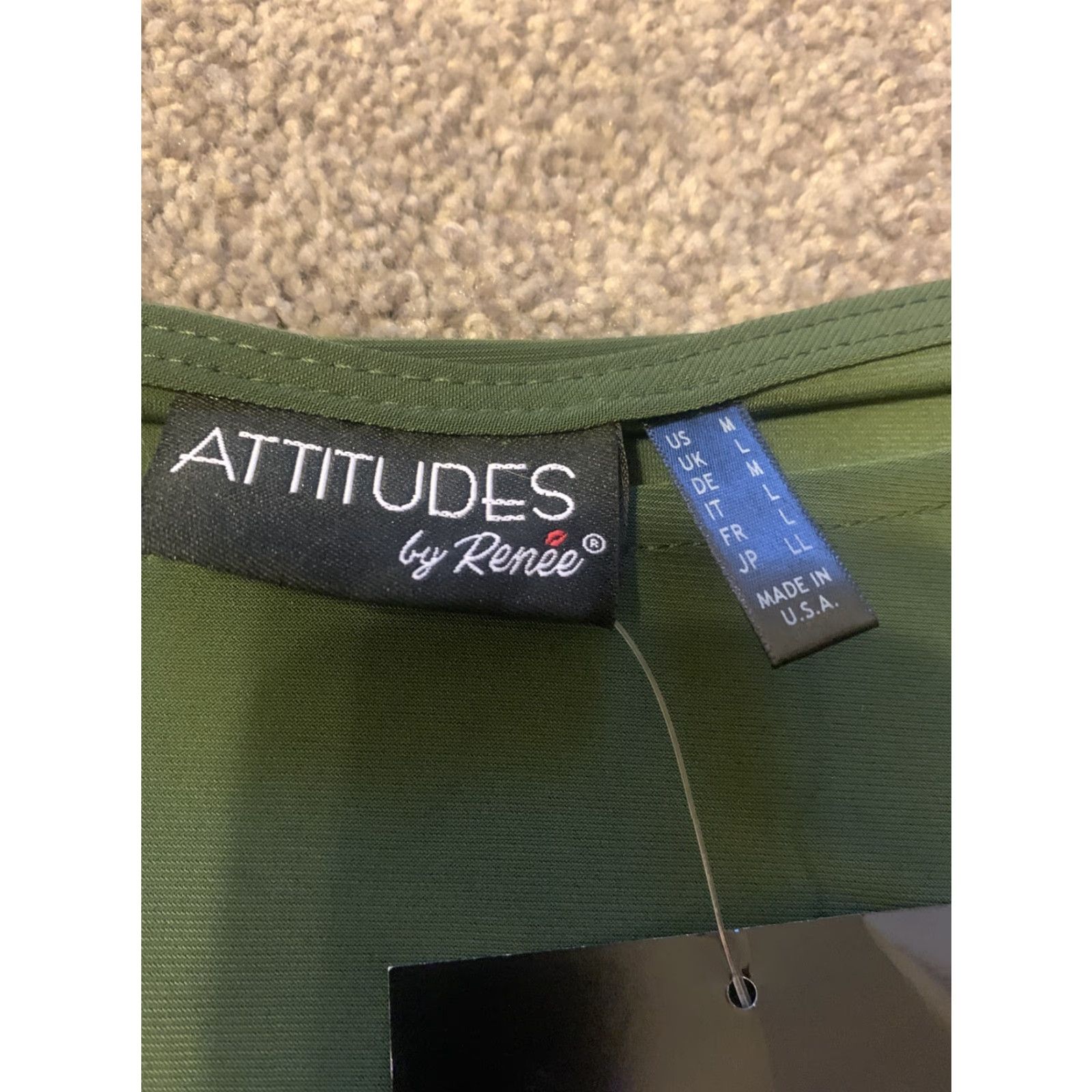 Olive Attitudes by Renee Knit Top Bateau Neck Olive M Womens Regular Green Po Cha Cha Slvs Size M / US 6-8 / IT 42-44 - 5 Thumbnail