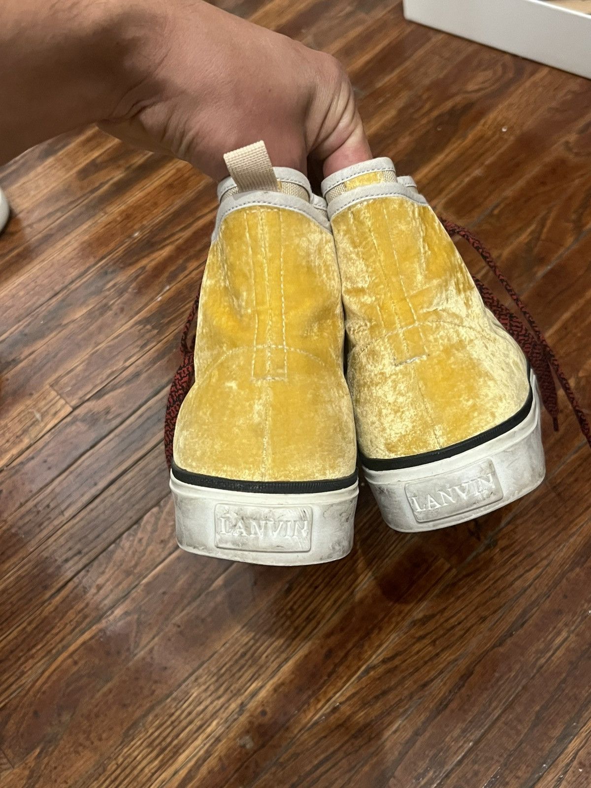 Lanvin Yellow velvet sneakers Size US 11 / EU 44 - 3 Thumbnail