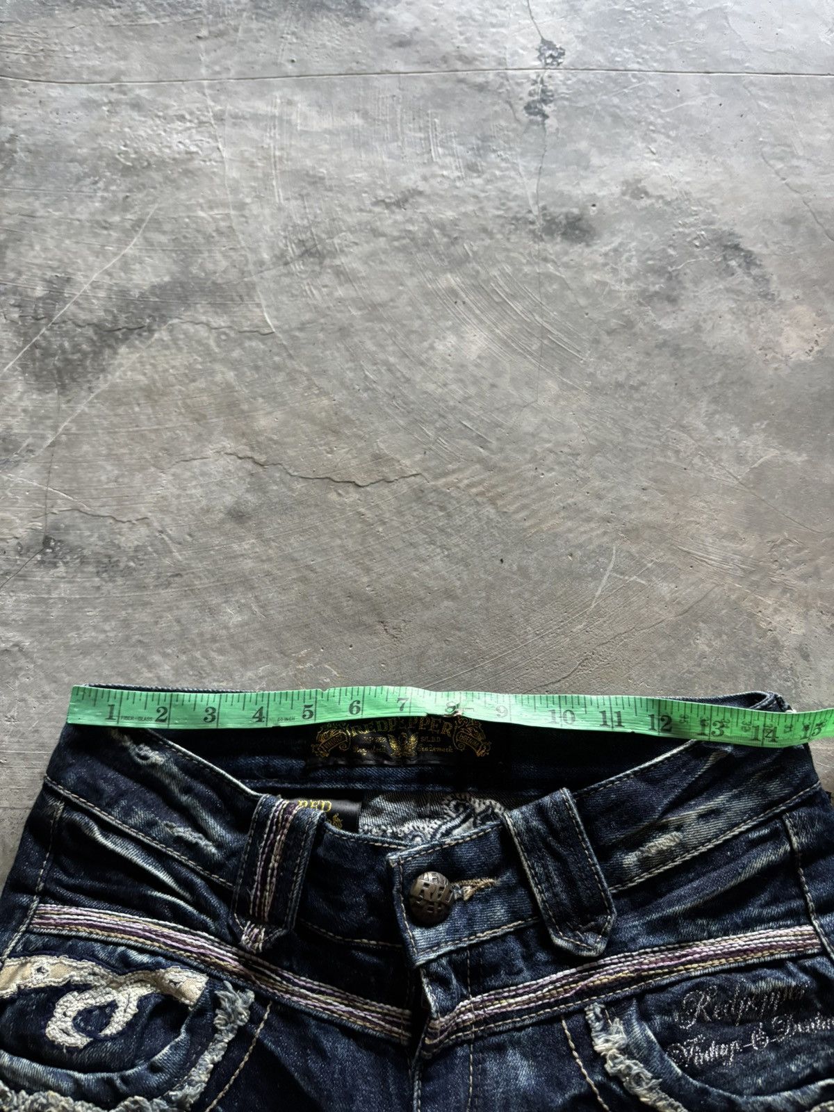 If Six Was Nine RED PEPPER FLARE LOW RISE WING BACK POCKET JAPANESE RUSTY Size US 30 / EU 46 - 19 Thumbnail