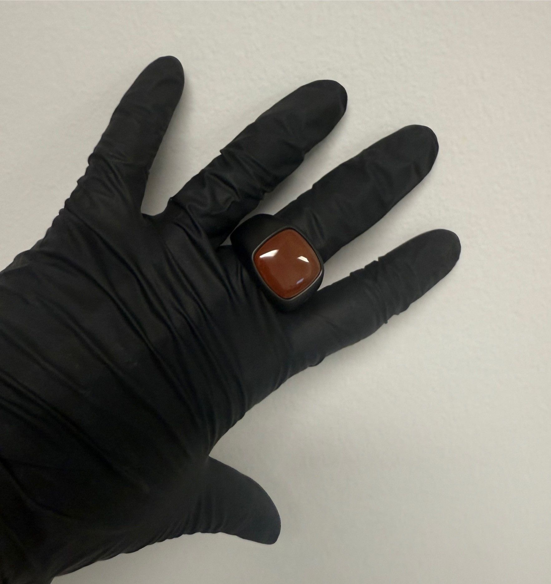 David Yurman David Yurman Black Titanium Men's Carnelian Signet Ring Size ONE SIZE - 5 Thumbnail