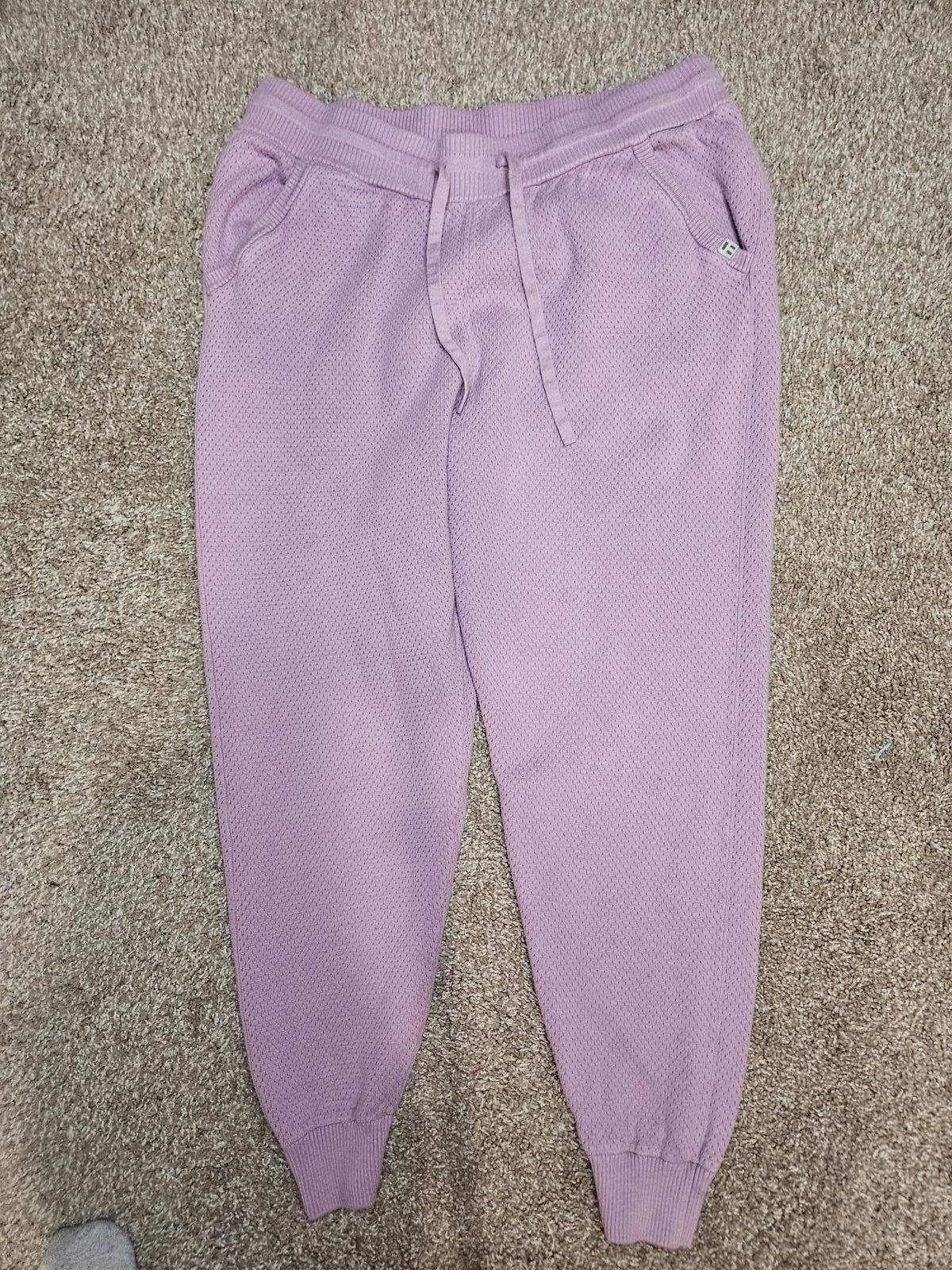 Designer Tommy John Cozy Lilac Waffle Knit Shirt & Joggers Set Size 36" / US 14 / IT 50 - 5 Thumbnail