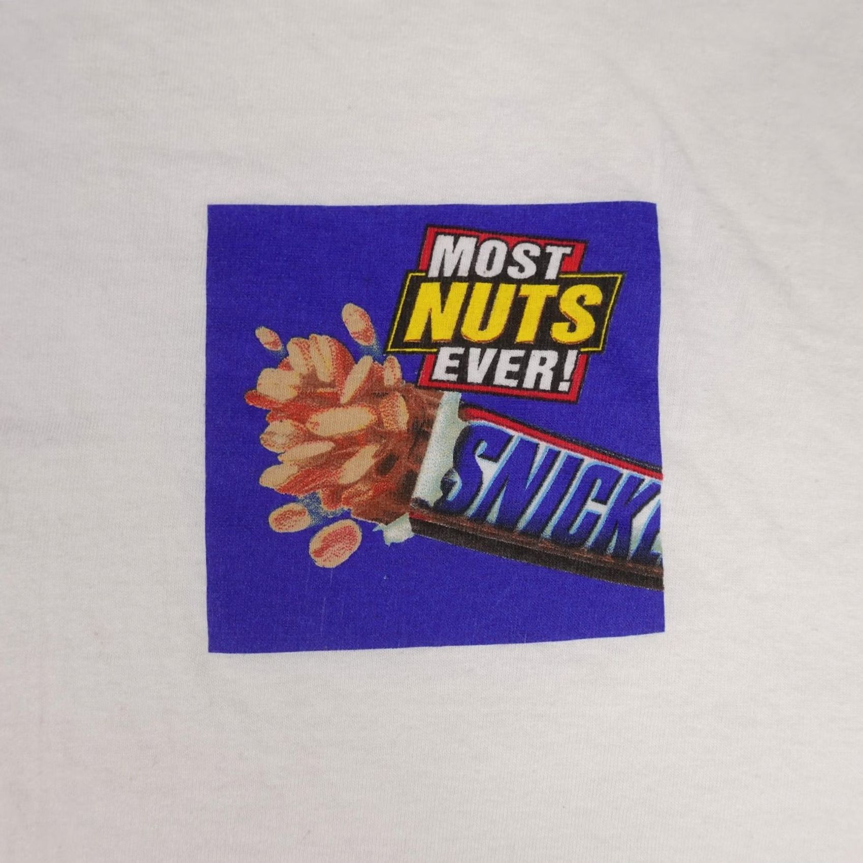 Hanes VINTAGE Hanes Snickers Shirt Mens XL White Graphic Print 90s Candy Promo Size US XL / EU 56 / 4 - 3 Thumbnail