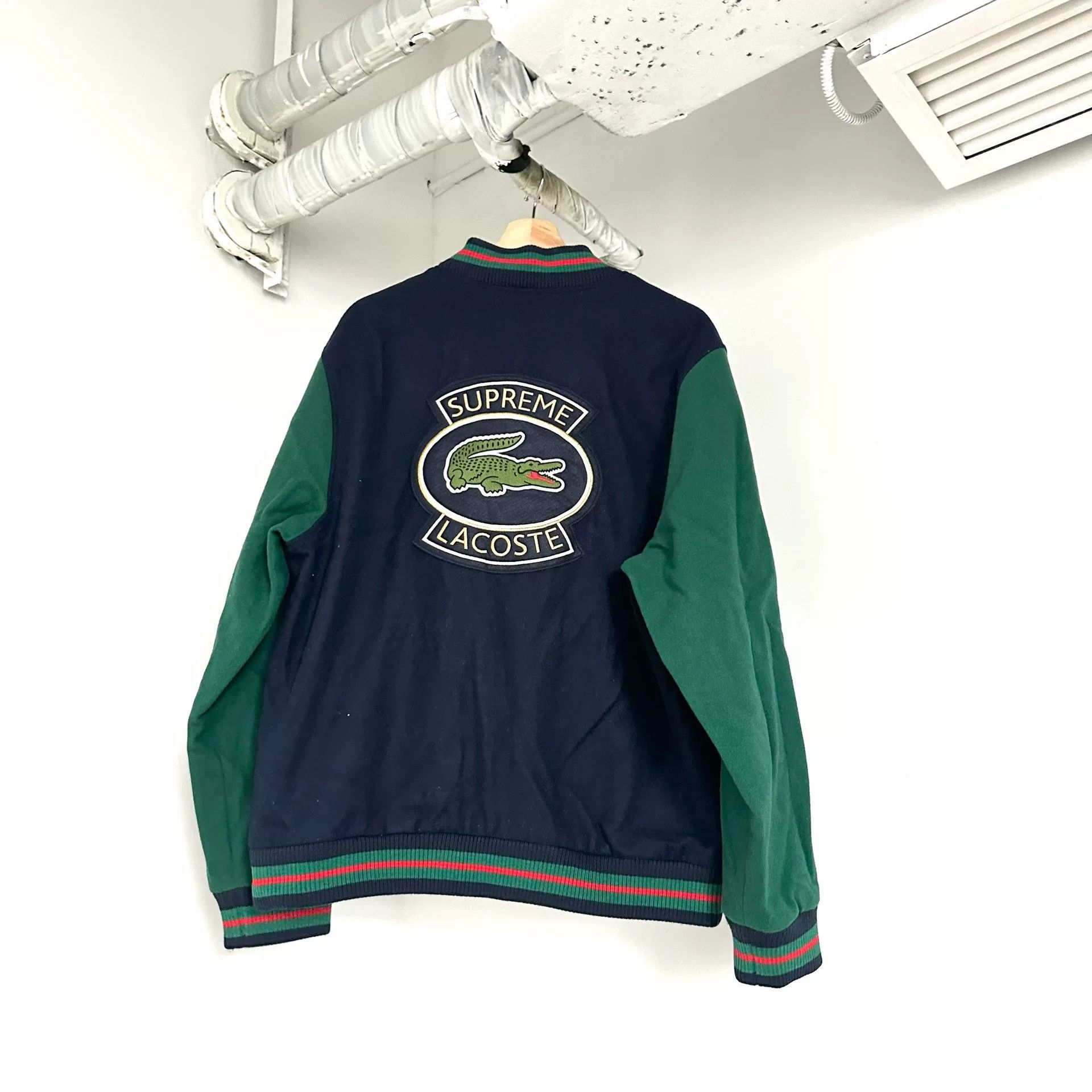 Supreme Supreme x Lacoste Embroidered Baseball Jacket Size US L / EU 52-54 / 3 - 1 Thumbnail